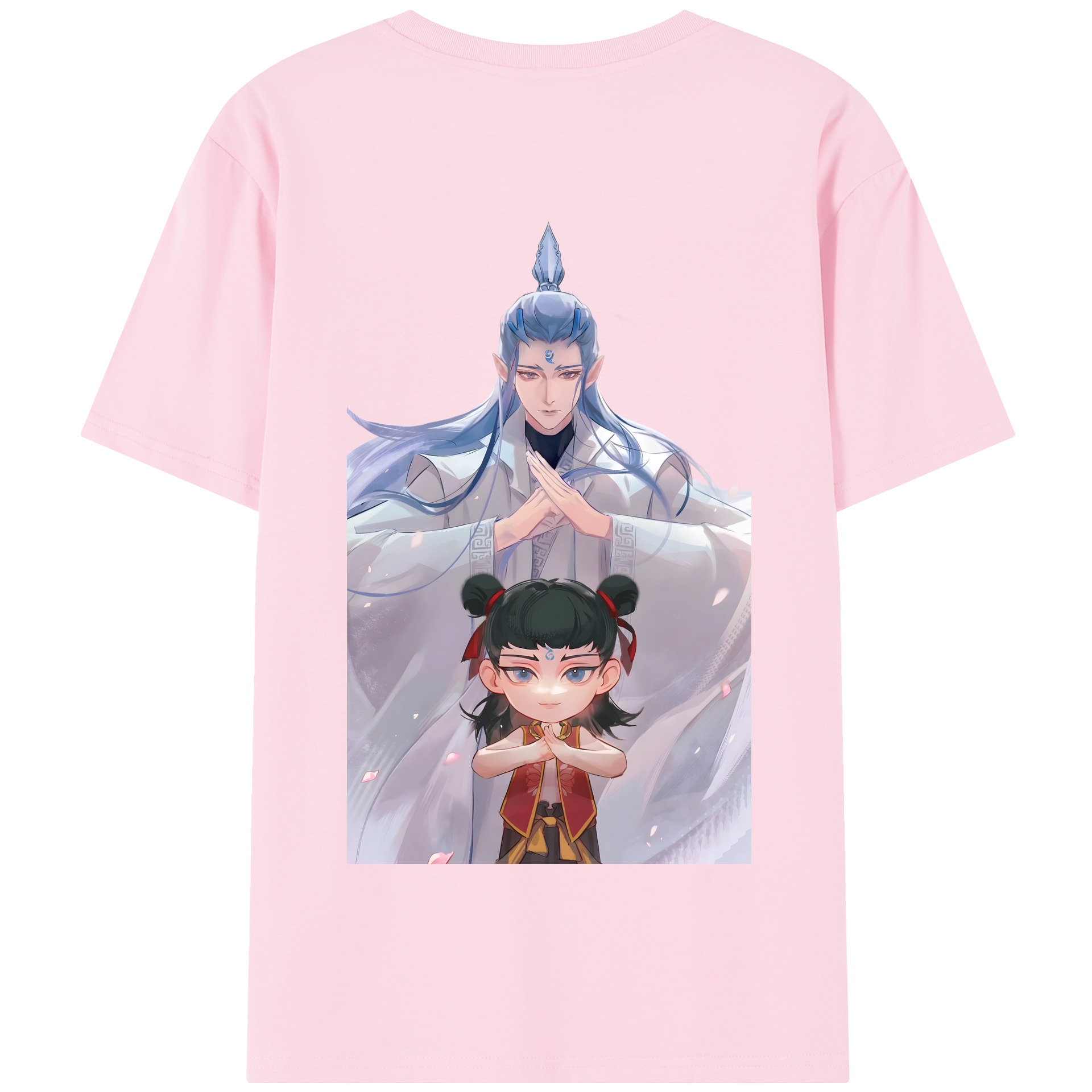 （画像用） Ne Zha 2 ナタ 魔童の大暴れ 綿100％半袖Tシャツ（背面プリント）