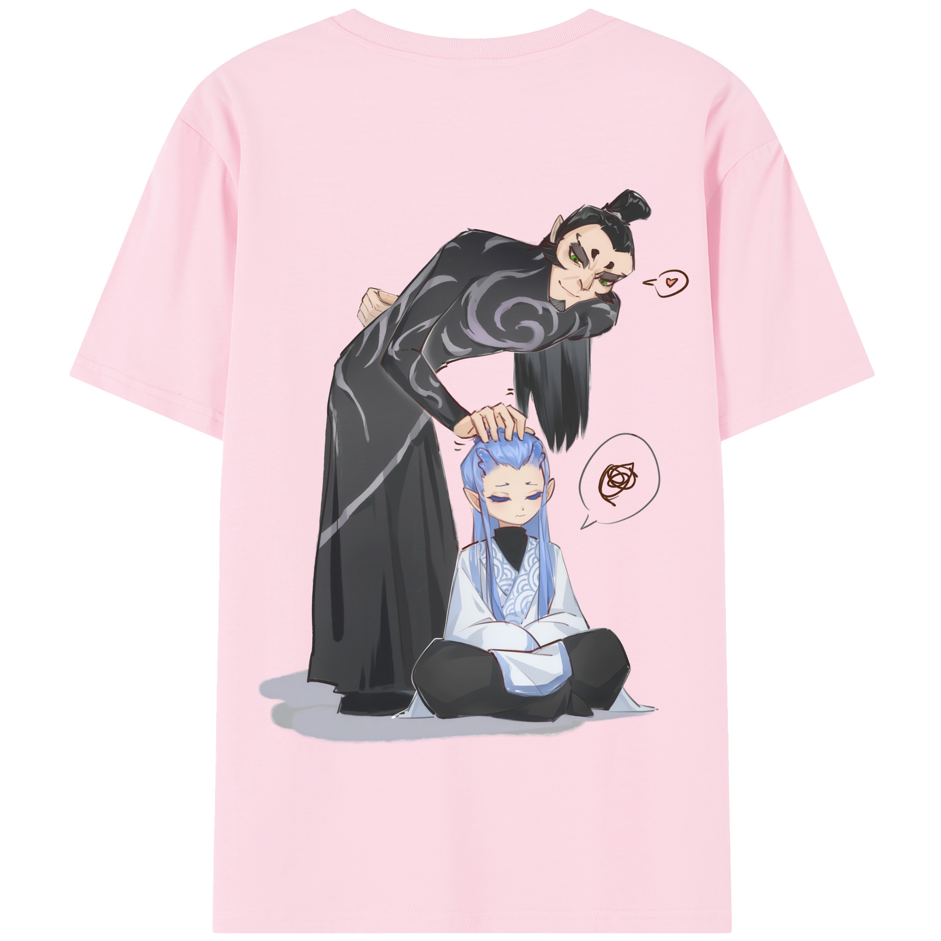 （画像用） Ne Zha 2 ナタ 魔童の大暴れ 綿100％半袖Tシャツ（背面プリント）