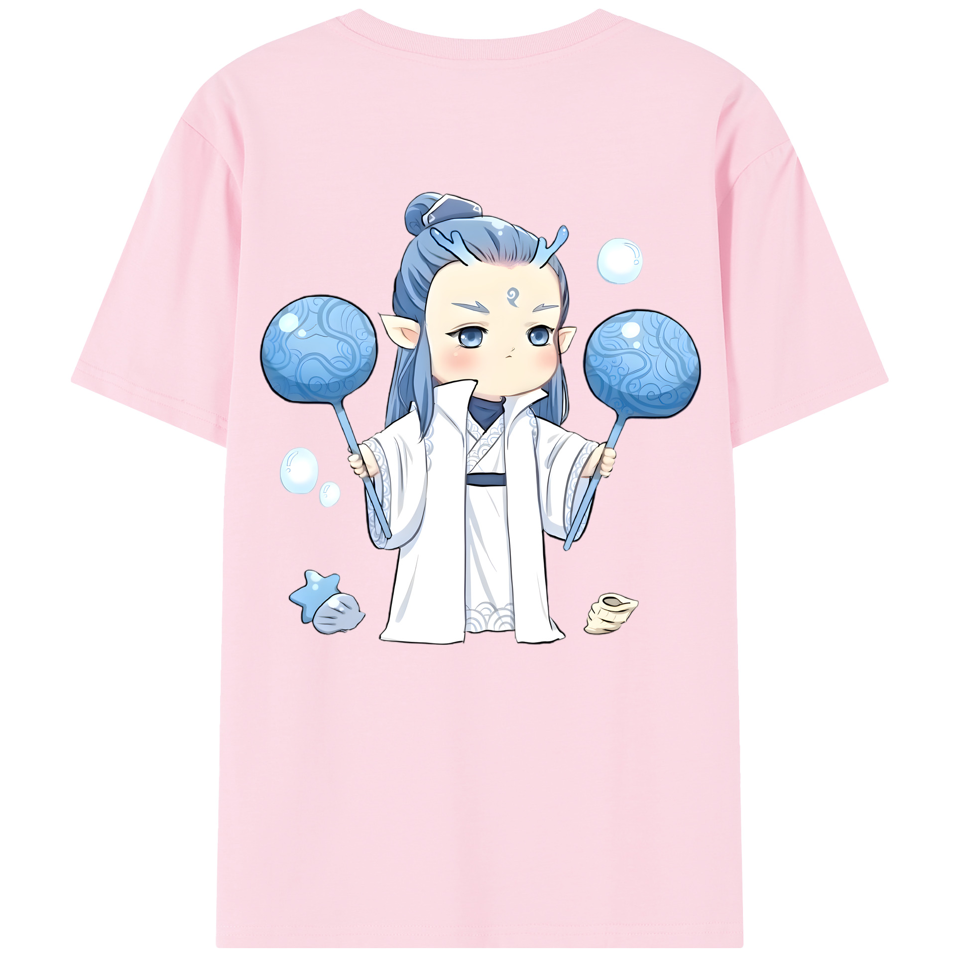 （画像用） Ne Zha 2 ナタ 魔童の大暴れ 綿100％半袖Tシャツ（背面プリント）