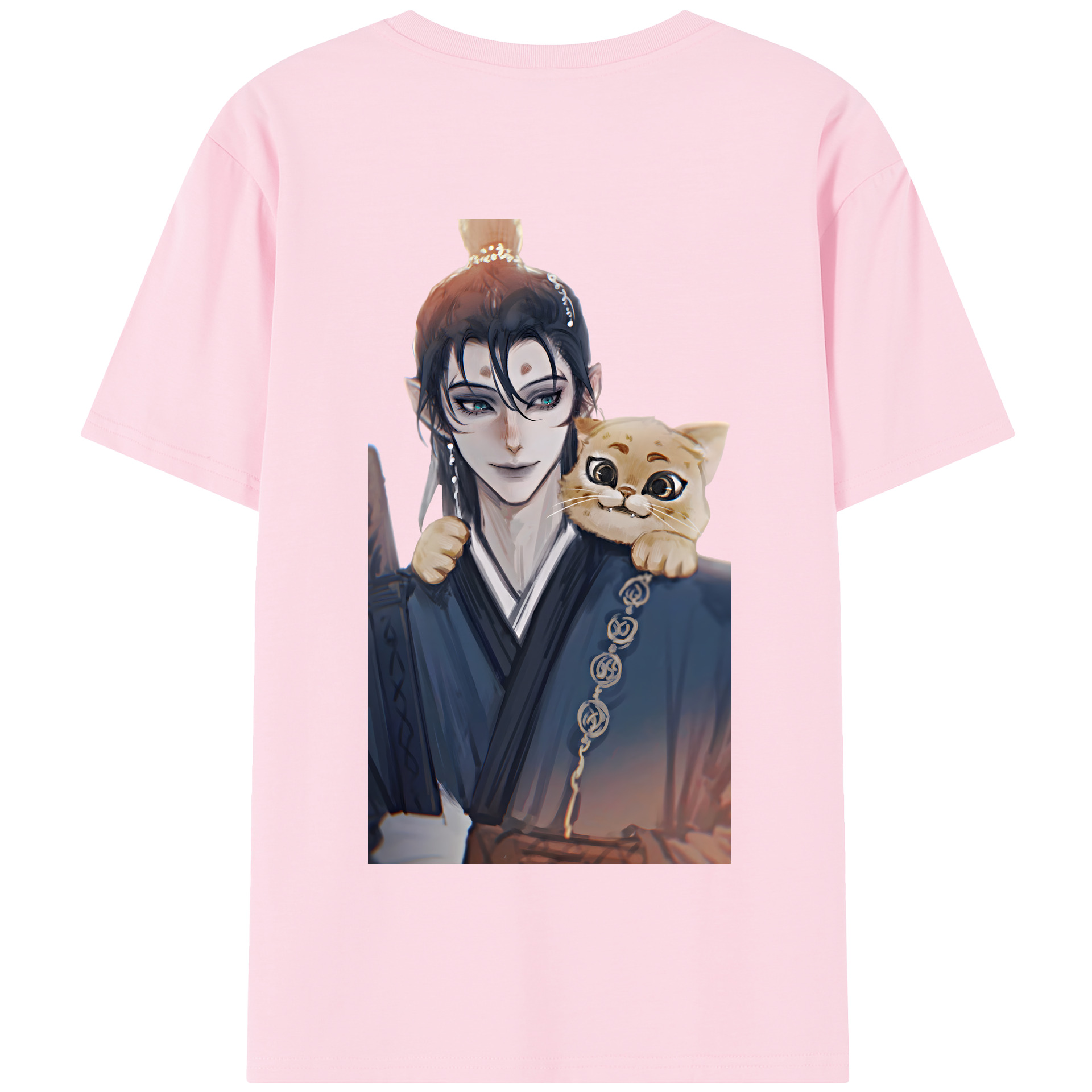 （画像用） Ne Zha 2 ナタ 魔童の大暴れ 綿100％半袖Tシャツ（背面プリント）