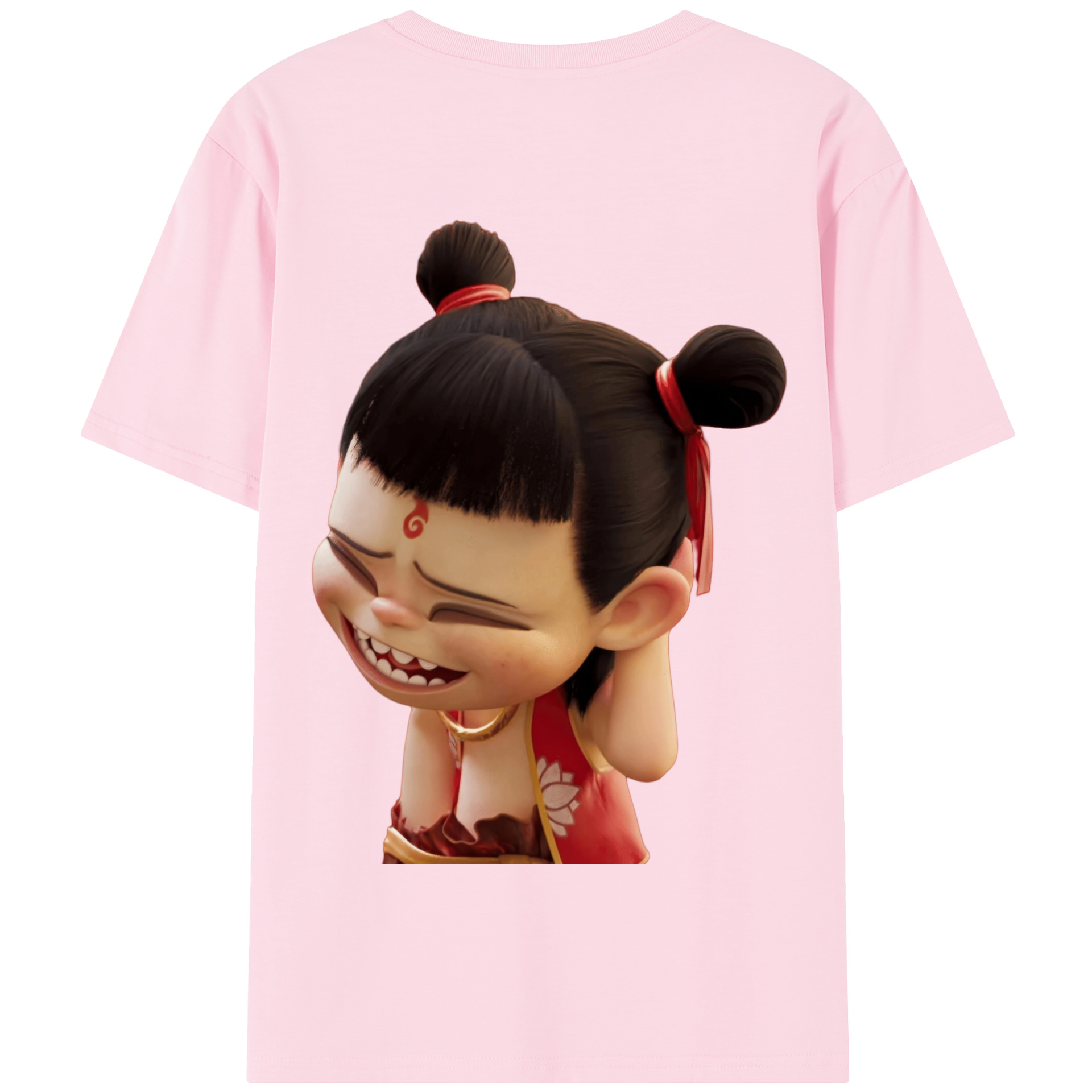 （画像用） Ne Zha 2 ナタ 魔童の大暴れ 綿100％半袖Tシャツ（背面プリント）