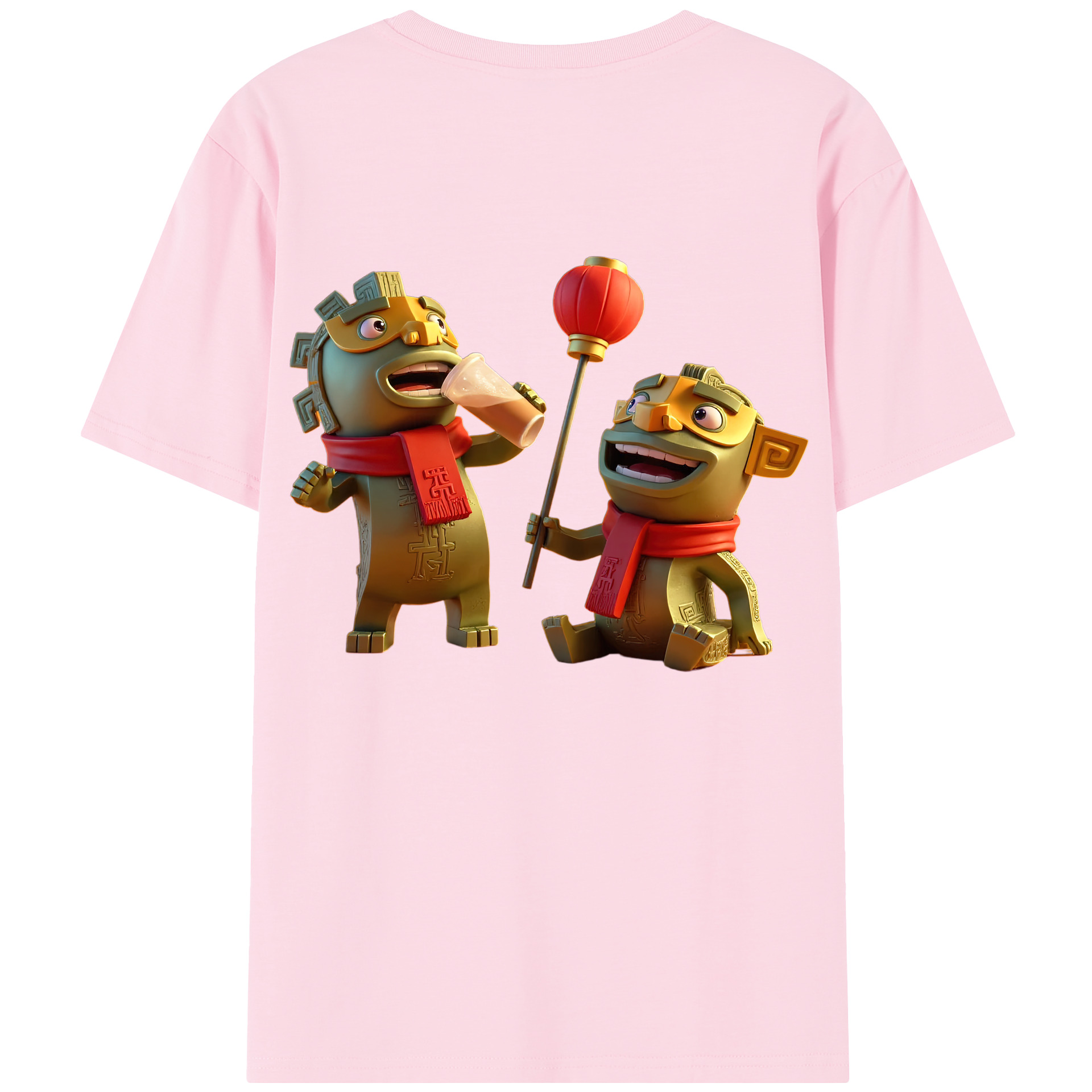 （画像用） Ne Zha 2 ナタ 魔童の大暴れ 綿100％半袖Tシャツ（背面プリント）