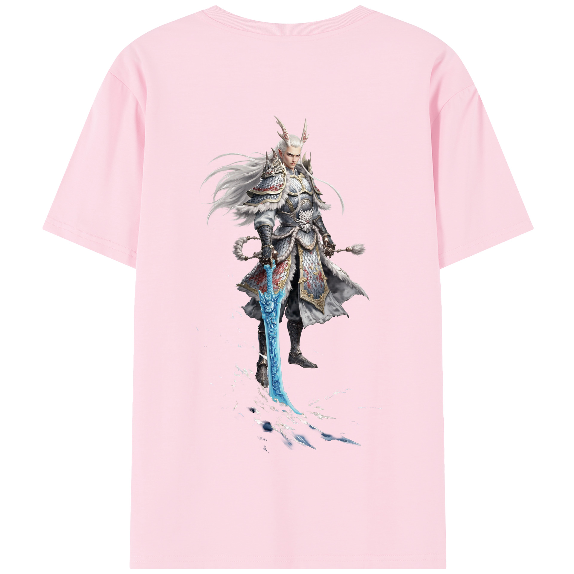 （画像用） Ne Zha 2 ナタ 魔童の大暴れ 綿100％半袖Tシャツ（背面プリント）