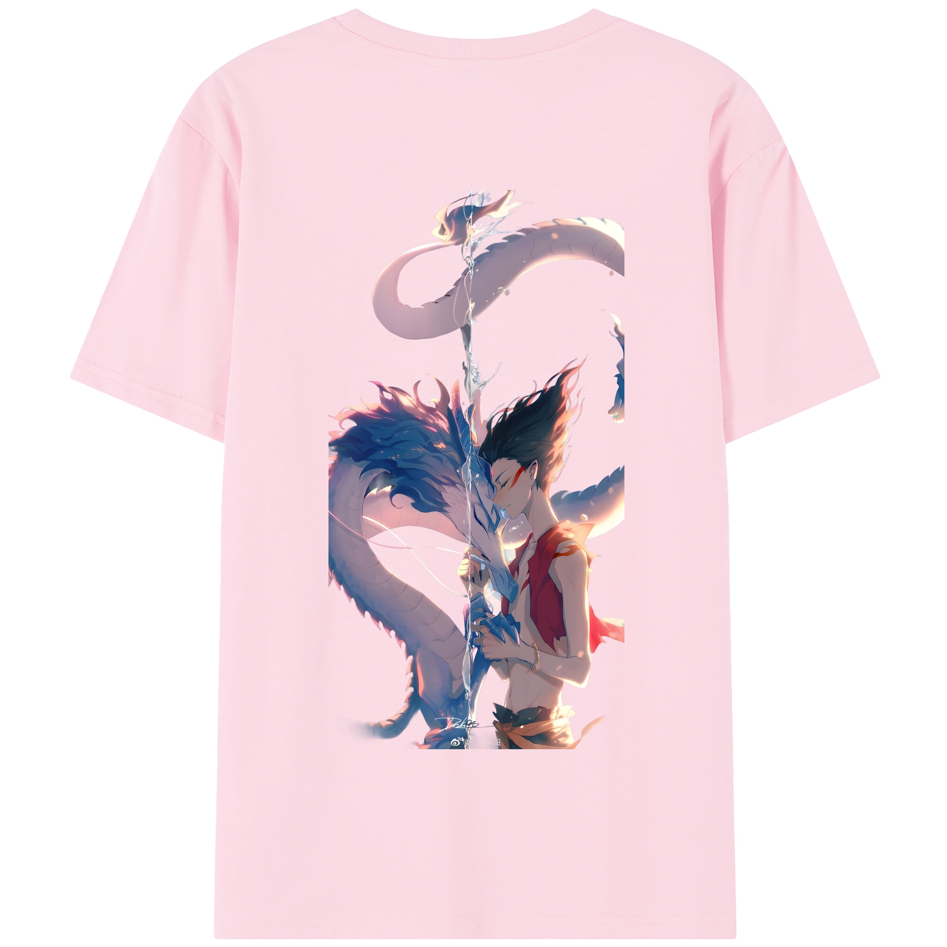 （画像用） Ne Zha 2 ナタ 魔童の大暴れ 綿100％半袖Tシャツ（背面プリント）