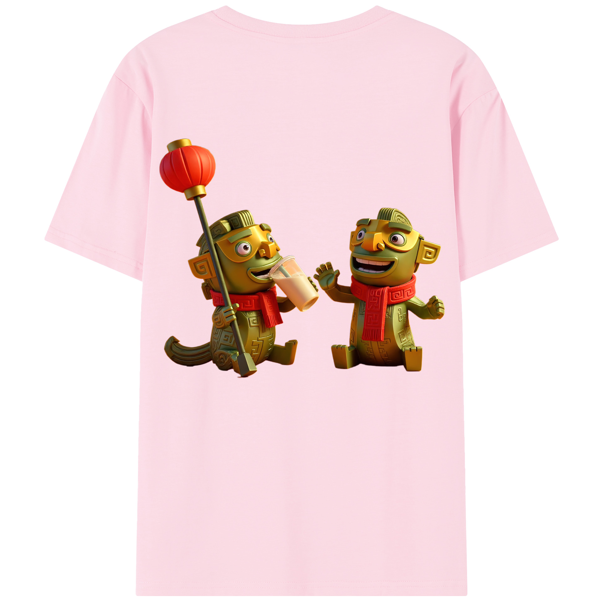 （画像用） Ne Zha 2 ナタ 魔童の大暴れ 綿100％半袖Tシャツ（背面プリント）