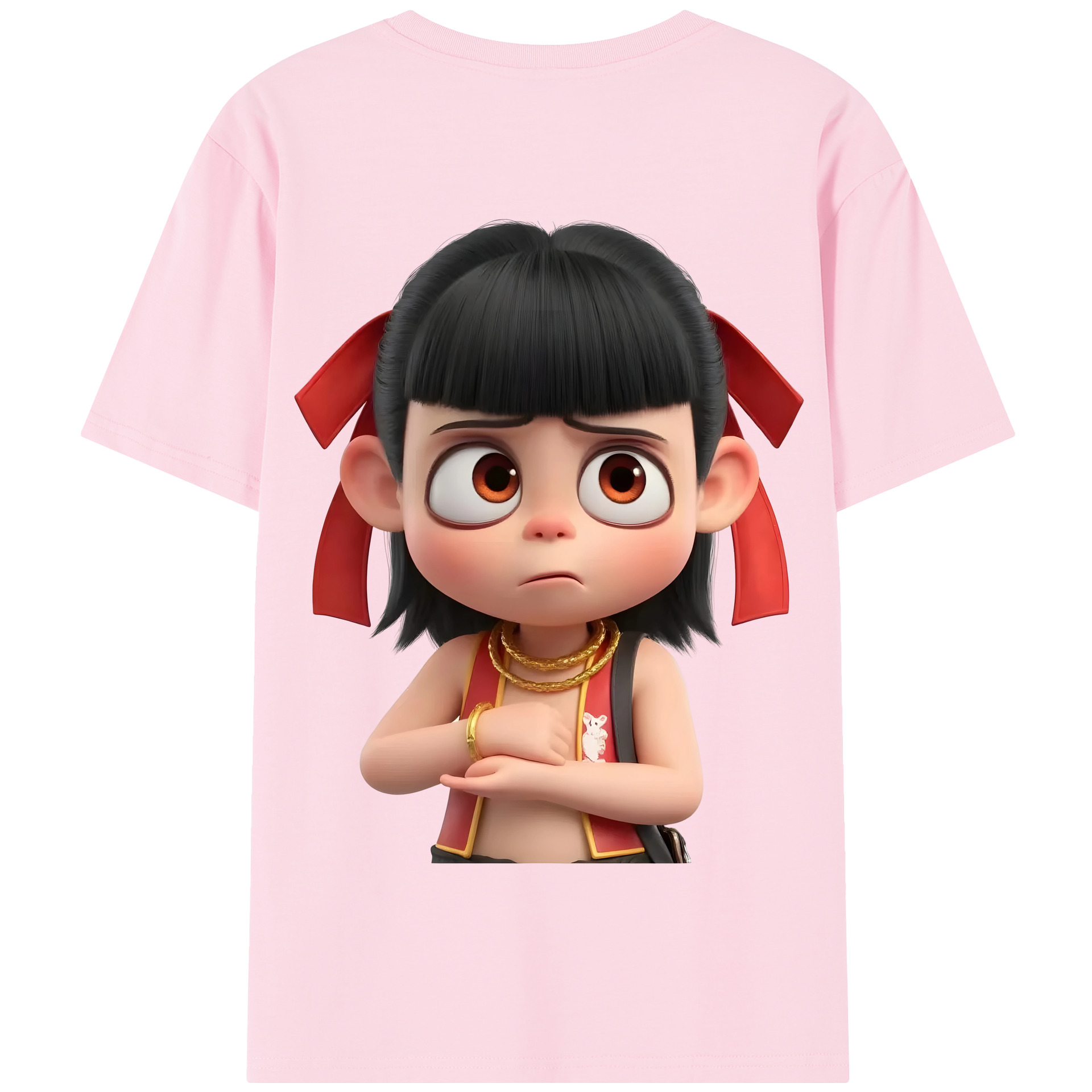 Ne Zha 2 ナタ 魔童の大暴れ 綿100％半袖Tシャツ（背面プリント）