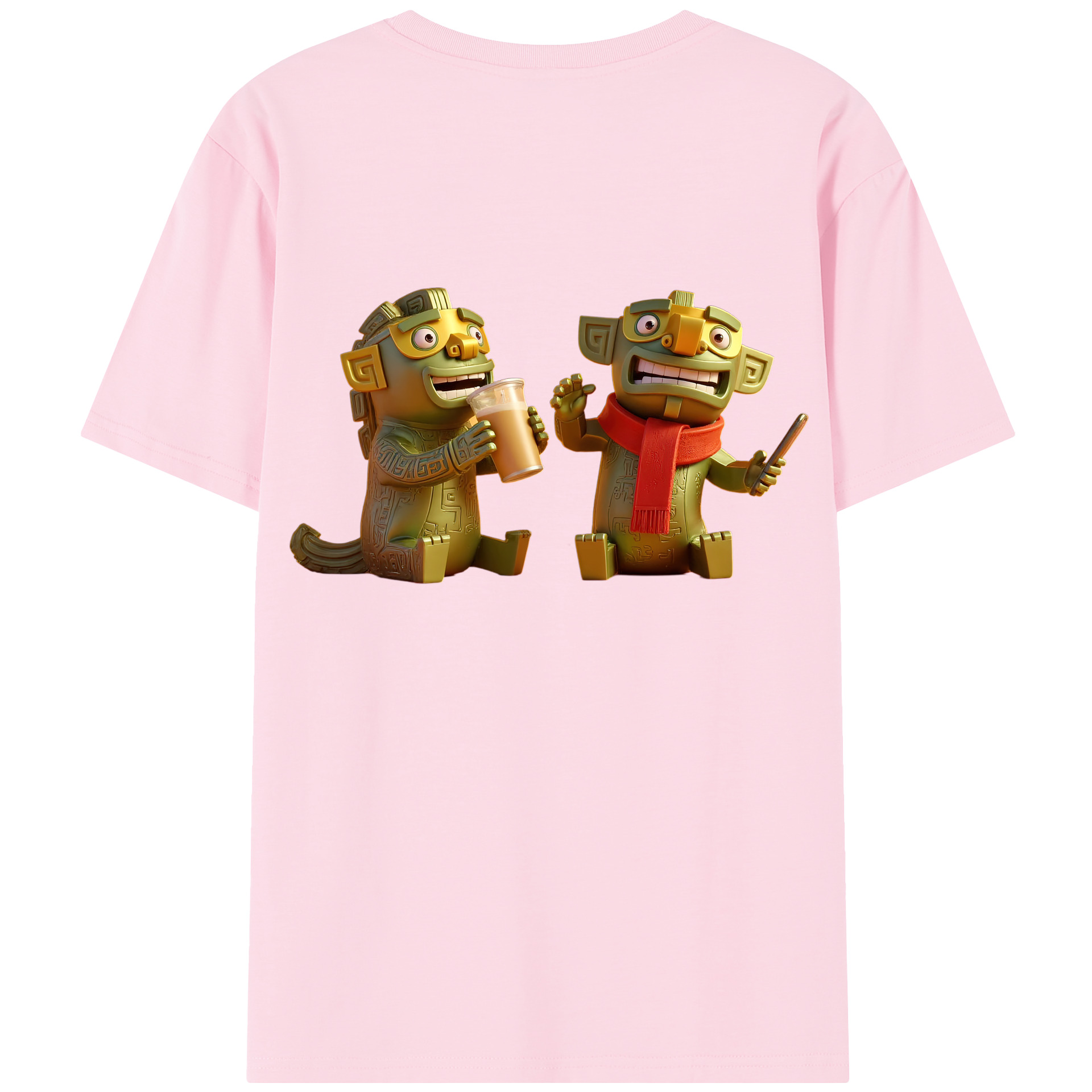 （画像用） Ne Zha 2 ナタ 魔童の大暴れ 綿100％半袖Tシャツ（背面プリント）