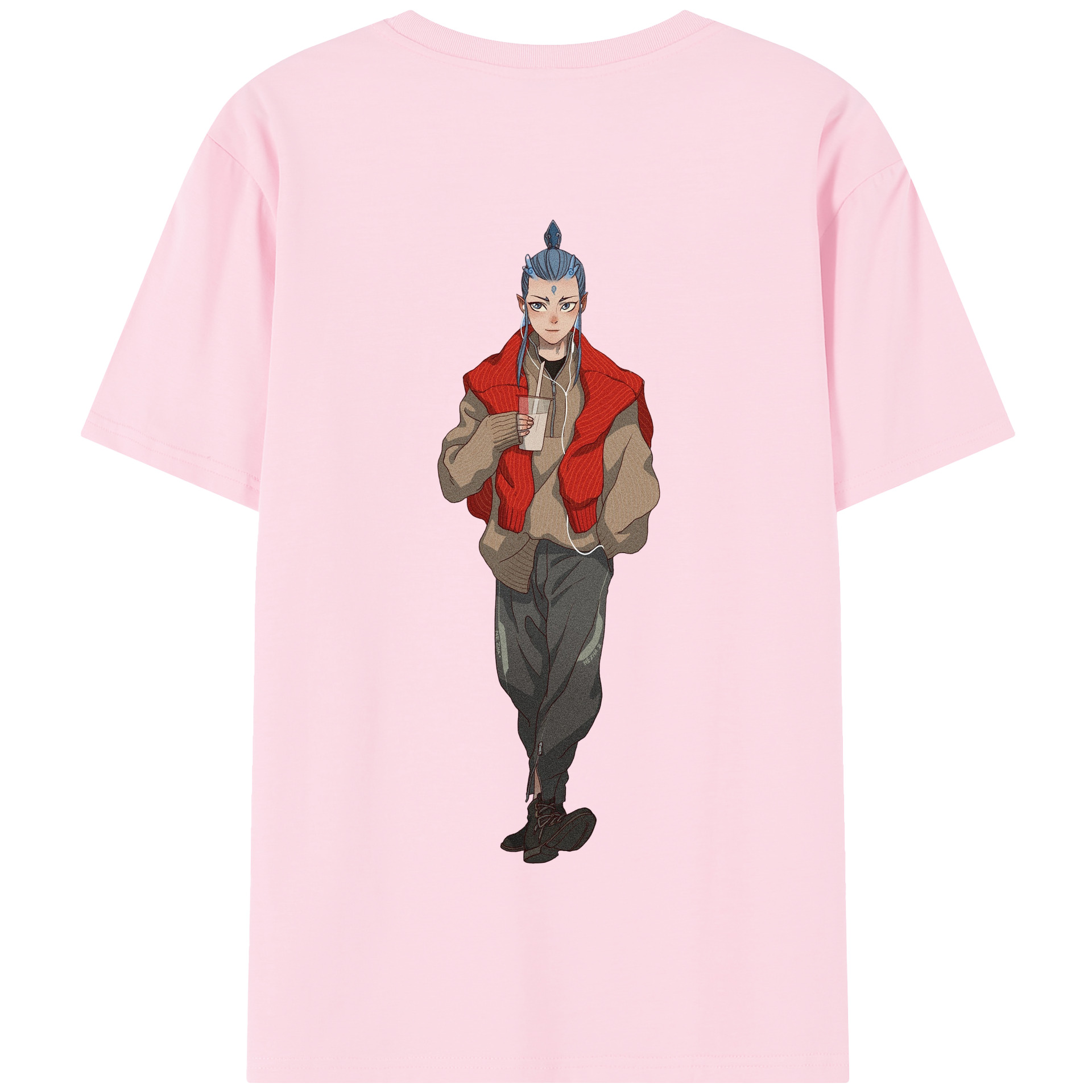（画像用） Ne Zha 2 ナタ 魔童の大暴れ 綿100％半袖Tシャツ（背面プリント）