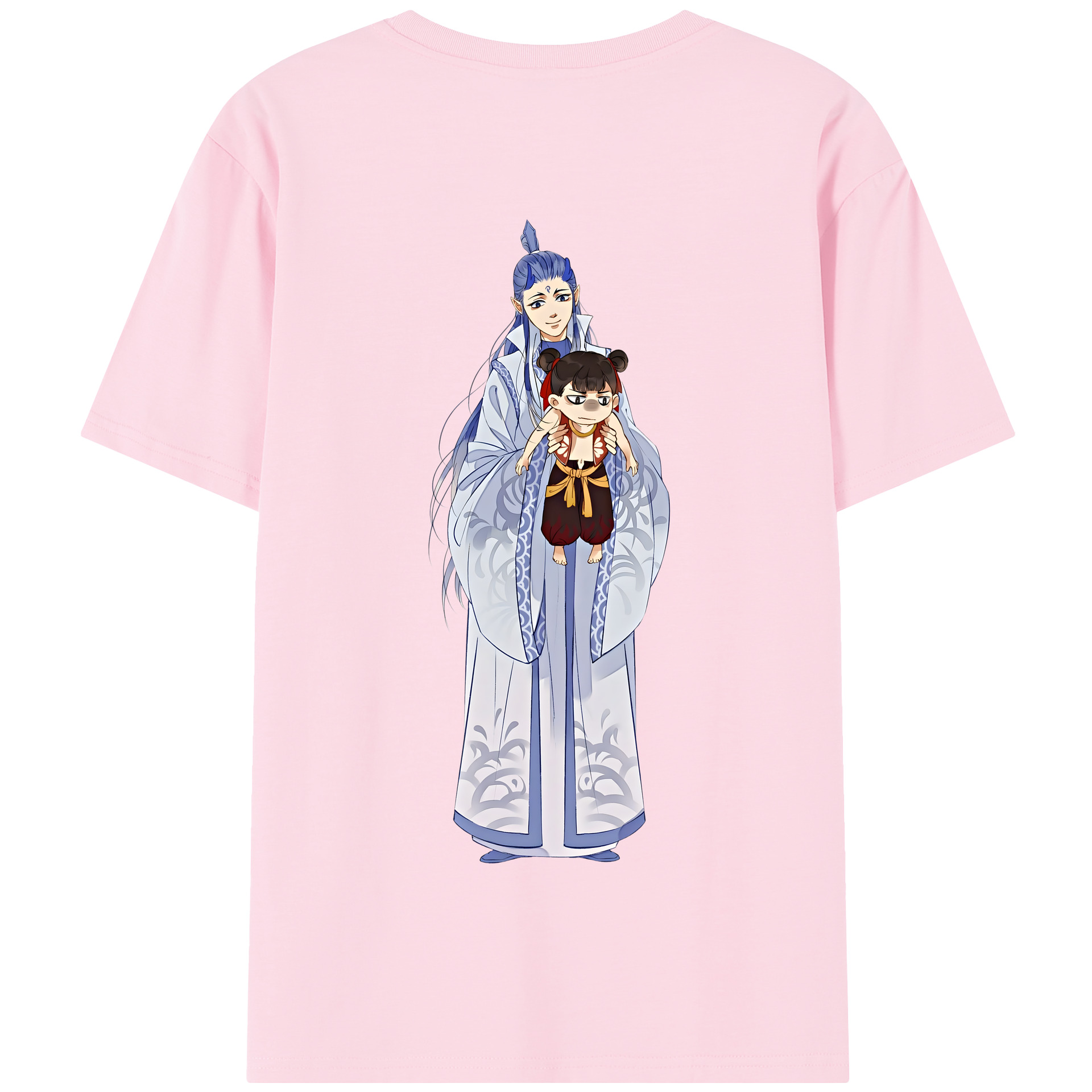 （画像用） Ne Zha 2 ナタ 魔童の大暴れ 綿100％半袖Tシャツ（背面プリント）