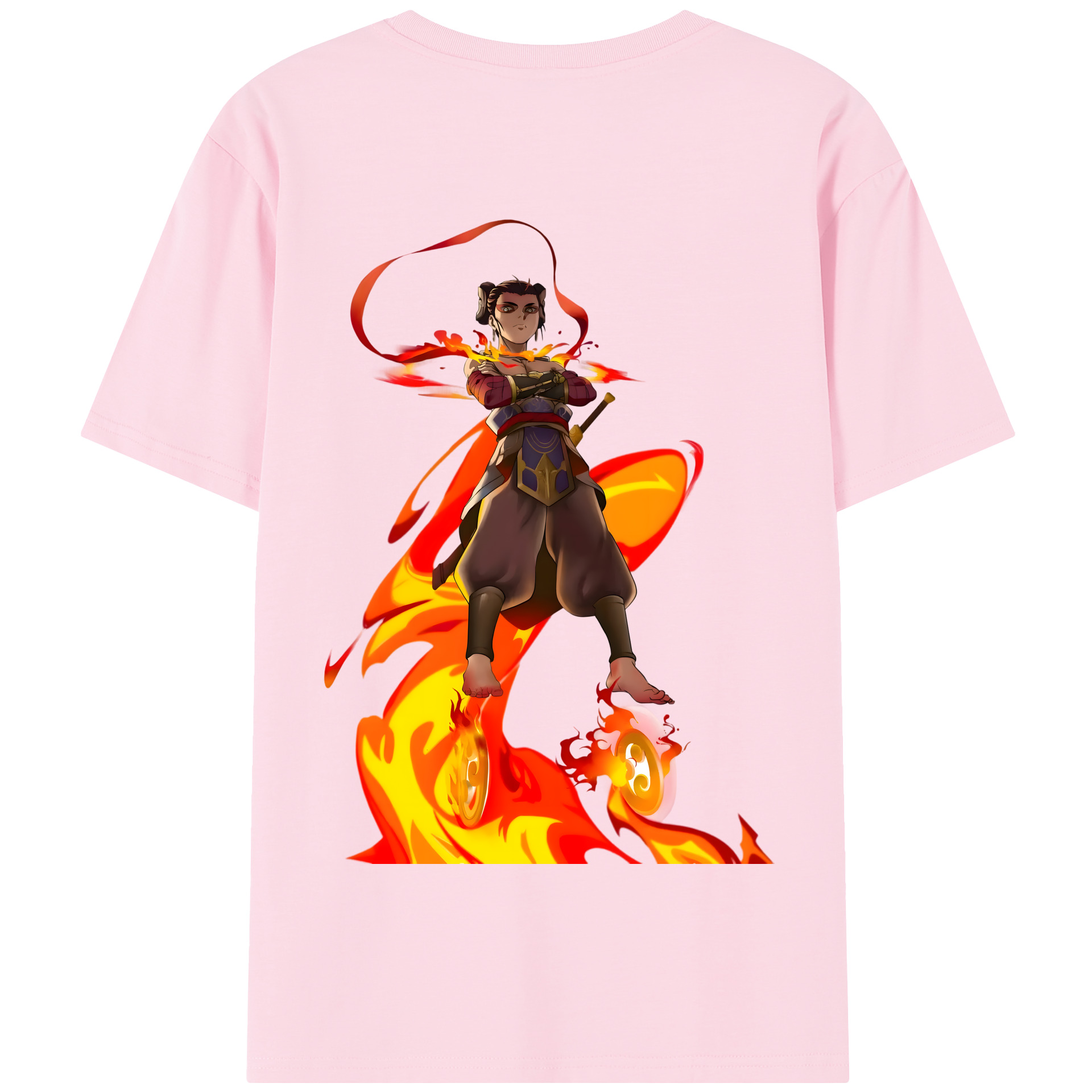 （画像用） Ne Zha 2 ナタ 魔童の大暴れ 綿100％半袖Tシャツ（背面プリント）