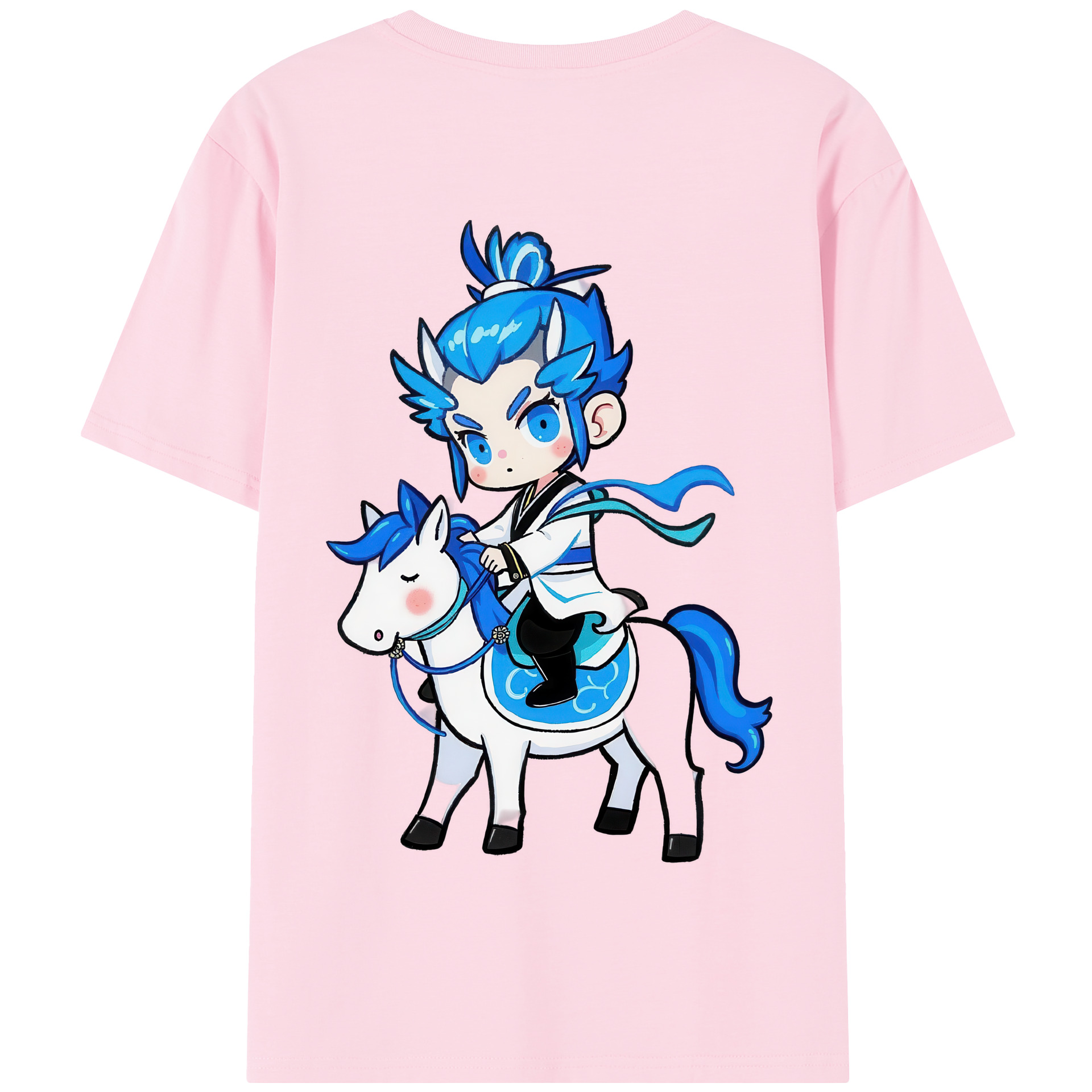 （画像用） Ne Zha 2 ナタ 魔童の大暴れ 綿100％半袖Tシャツ（背面プリント）