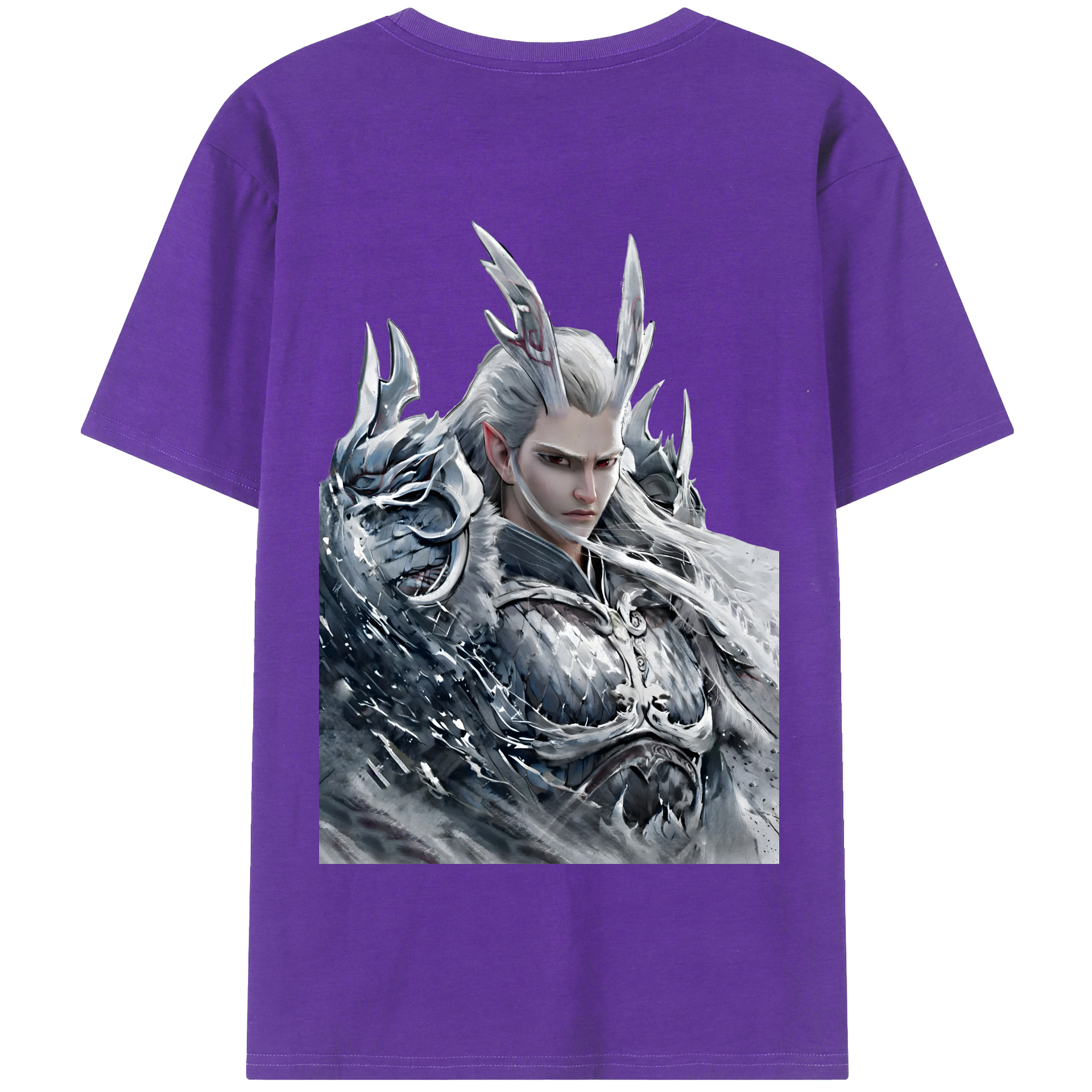 （画像用） Ne Zha 2 ナタ 魔童の大暴れ 綿100％半袖Tシャツ（背面プリント）