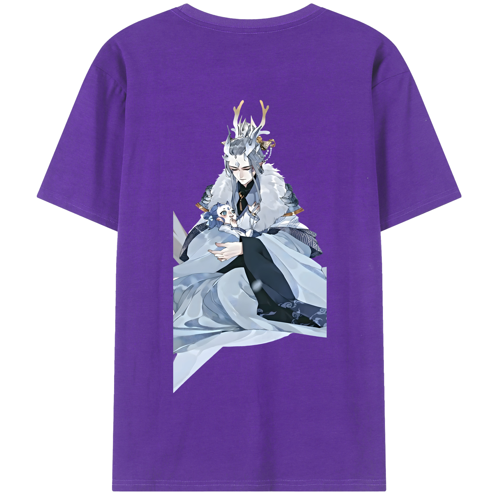 （画像用） Ne Zha 2 ナタ 魔童の大暴れ 綿100％半袖Tシャツ（背面プリント）
