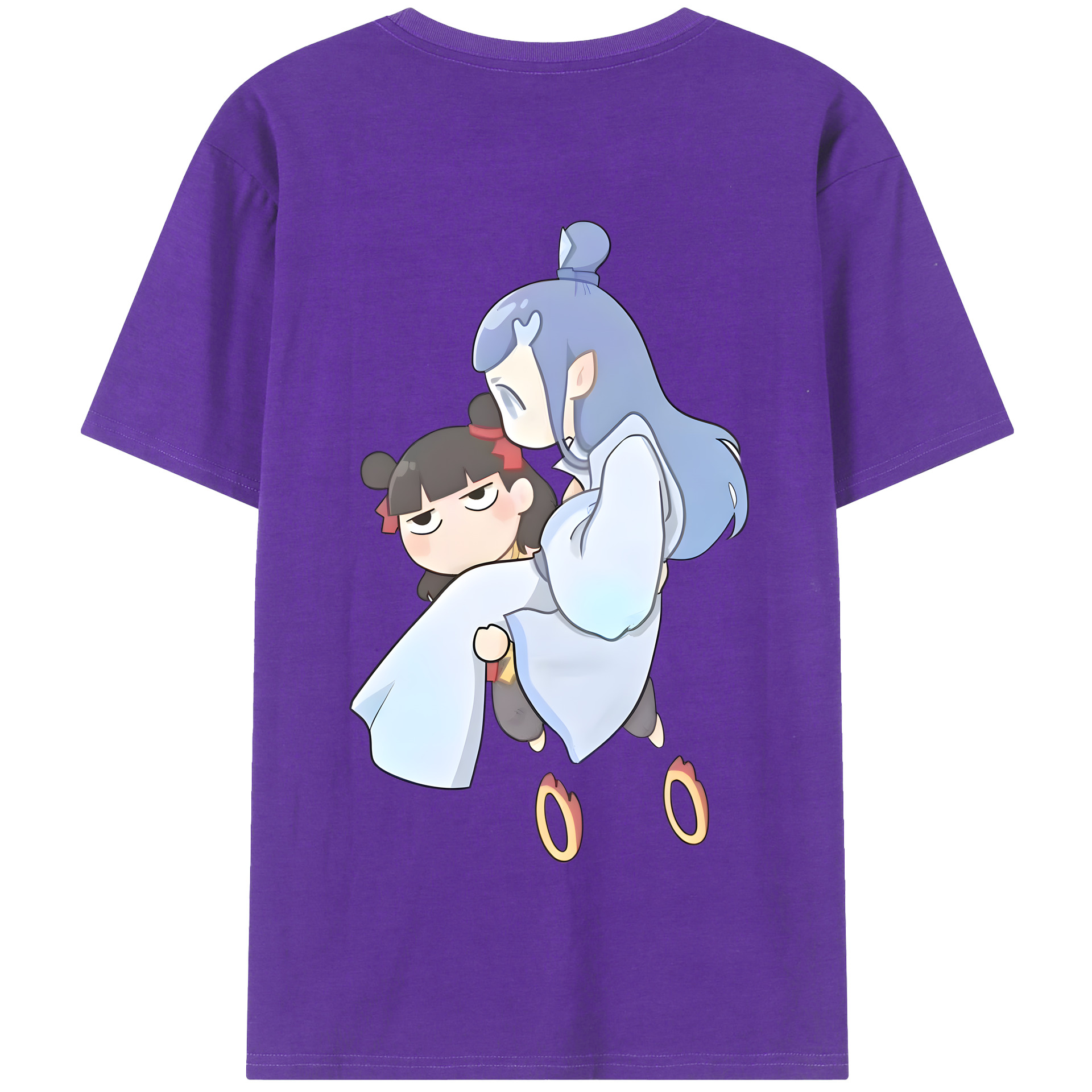（画像用） Ne Zha 2 ナタ 魔童の大暴れ 綿100％半袖Tシャツ（背面プリント）