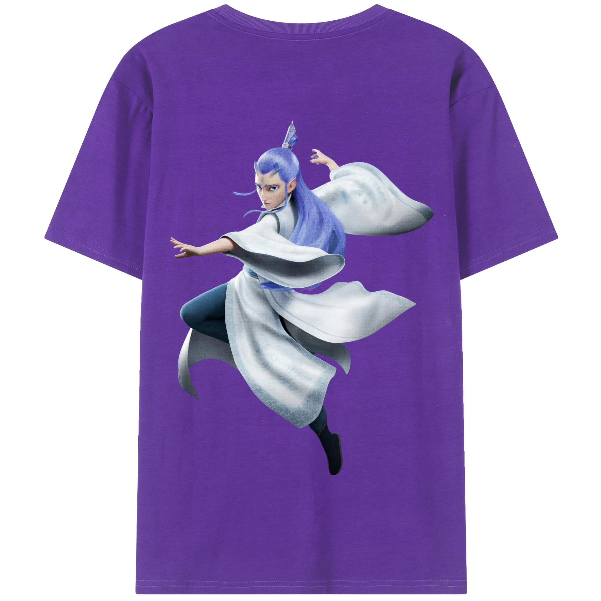 （画像用） Ne Zha 2 ナタ 魔童の大暴れ 綿100％半袖Tシャツ（背面プリント）