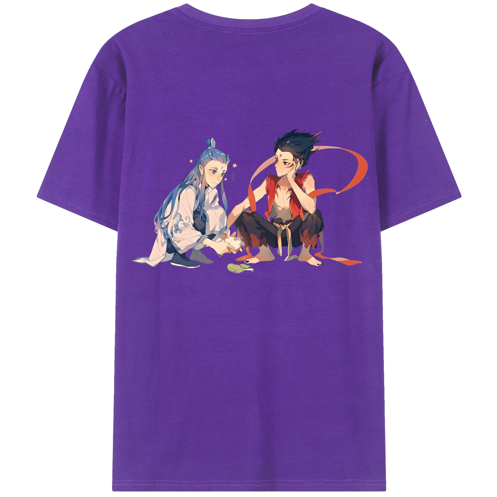 （画像用） Ne Zha 2 ナタ 魔童の大暴れ 綿100％半袖Tシャツ（背面プリント）