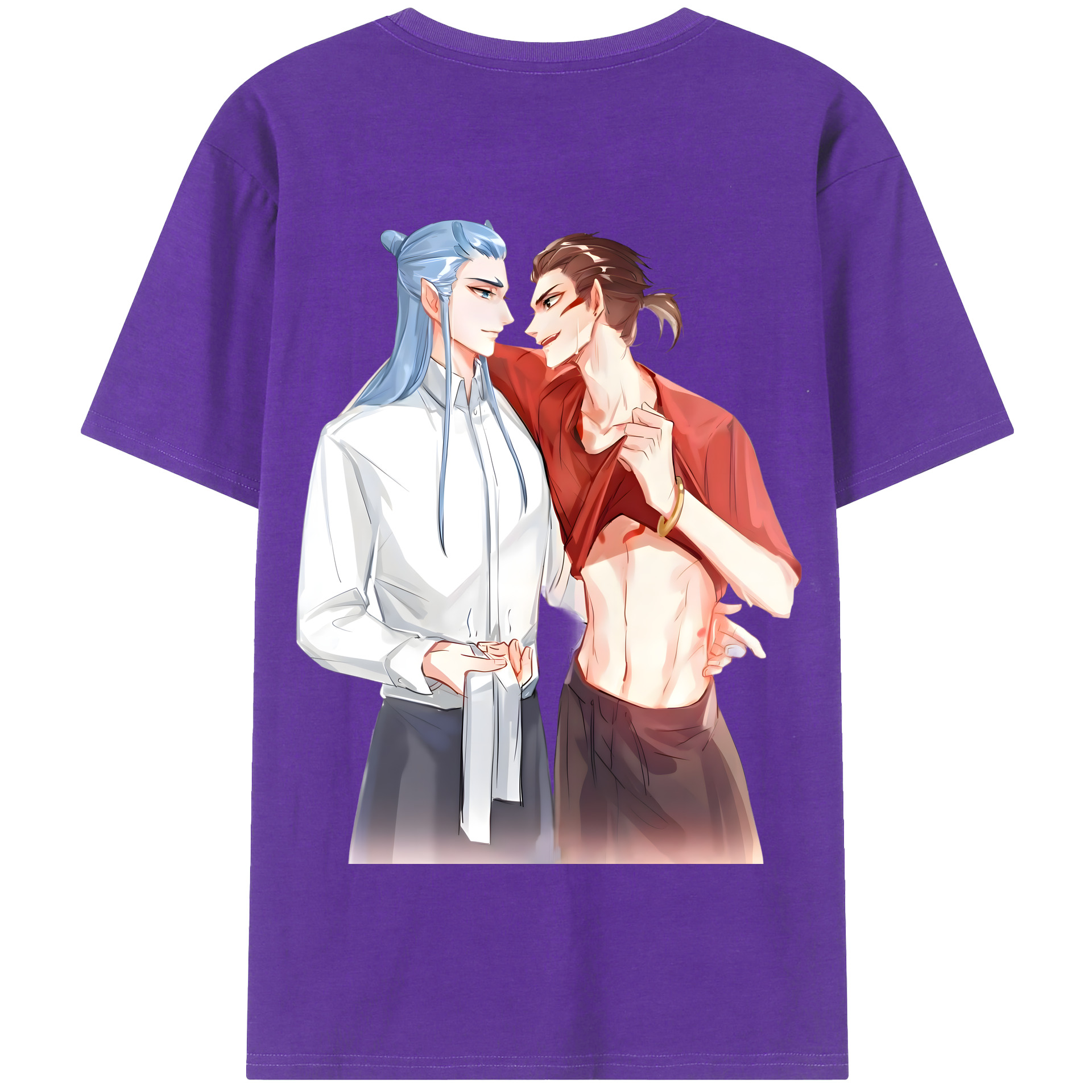 （画像用） Ne Zha 2 ナタ 魔童の大暴れ 綿100％半袖Tシャツ（背面プリント）