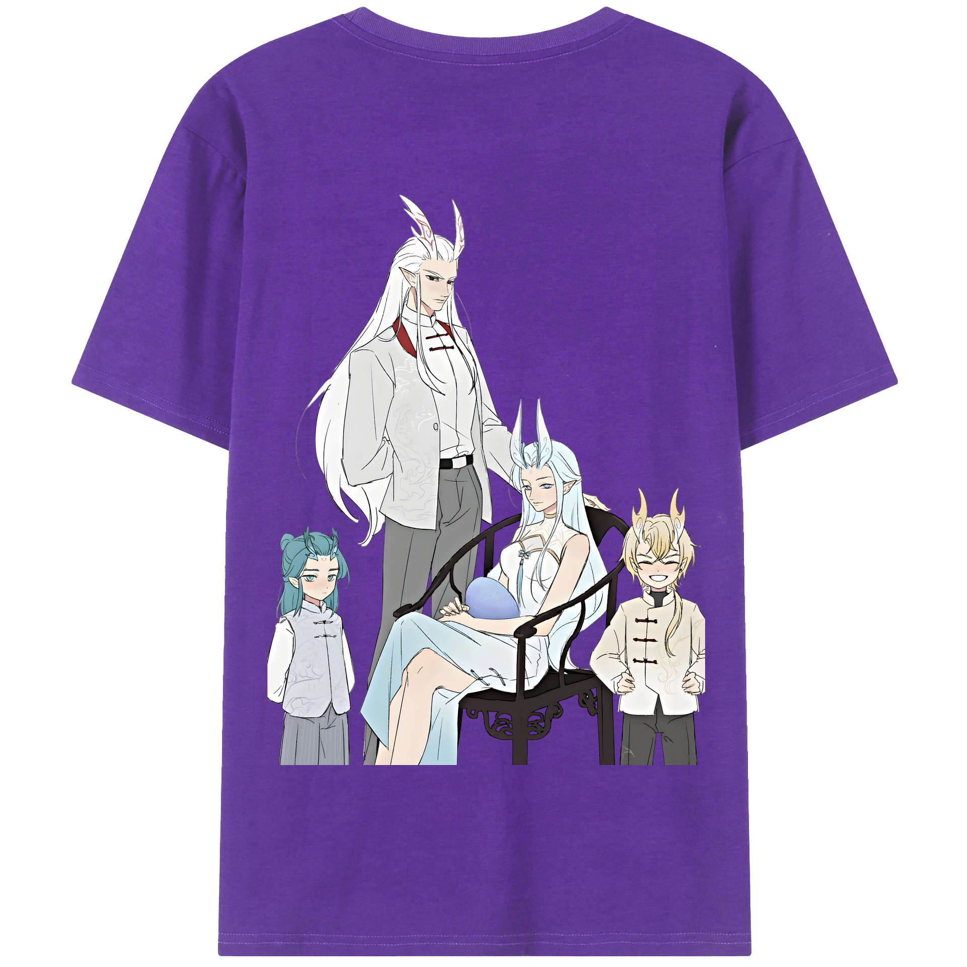 （画像用） Ne Zha 2 ナタ 魔童の大暴れ 綿100％半袖Tシャツ（背面プリント）
