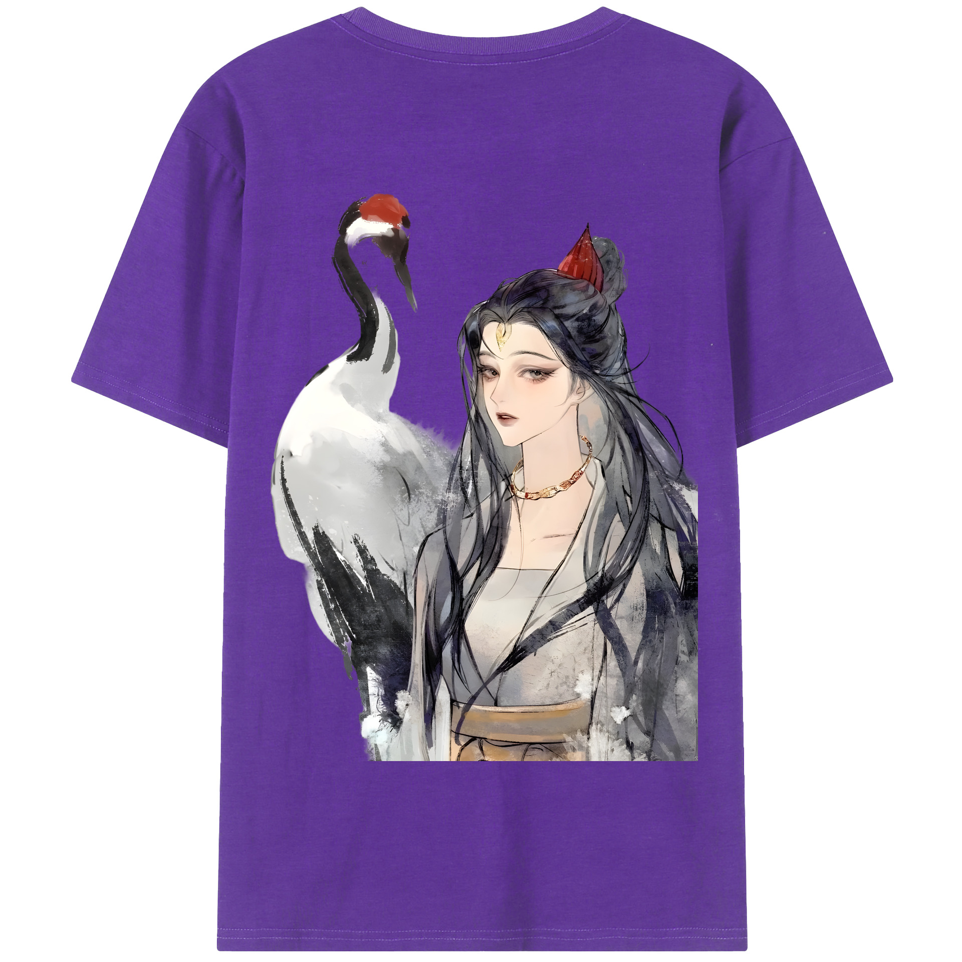 （画像用） Ne Zha 2 ナタ 魔童の大暴れ 綿100％半袖Tシャツ（背面プリント）