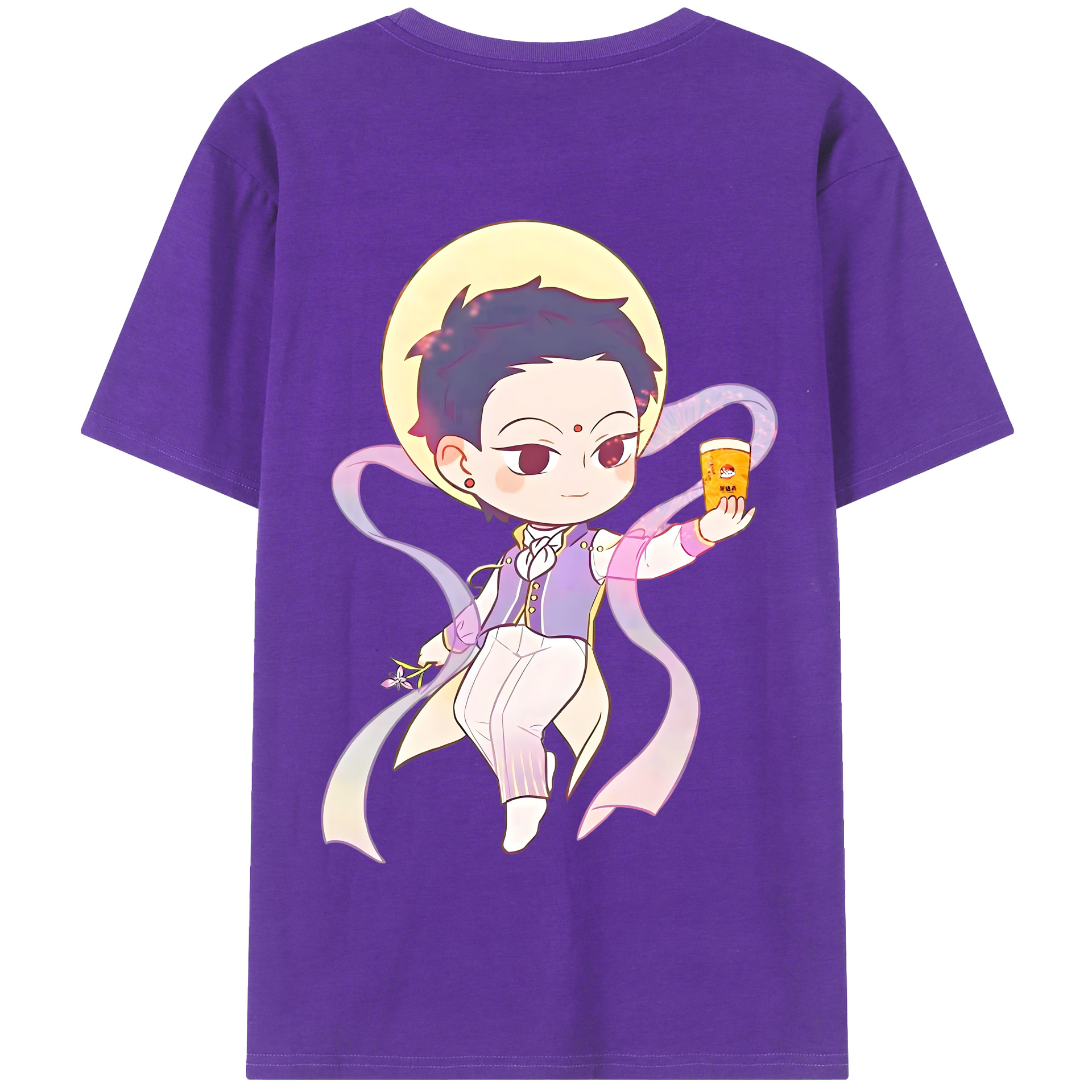 （画像用） Ne Zha 2 ナタ 魔童の大暴れ 綿100％半袖Tシャツ（背面プリント）