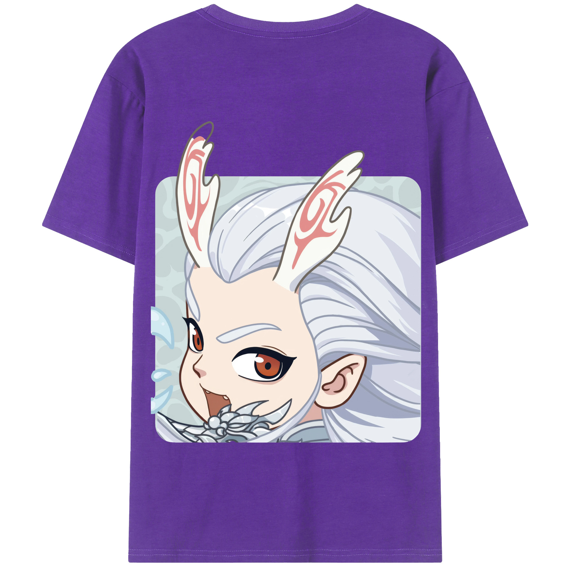 （画像用） Ne Zha 2 ナタ 魔童の大暴れ 綿100％半袖Tシャツ（背面プリント）