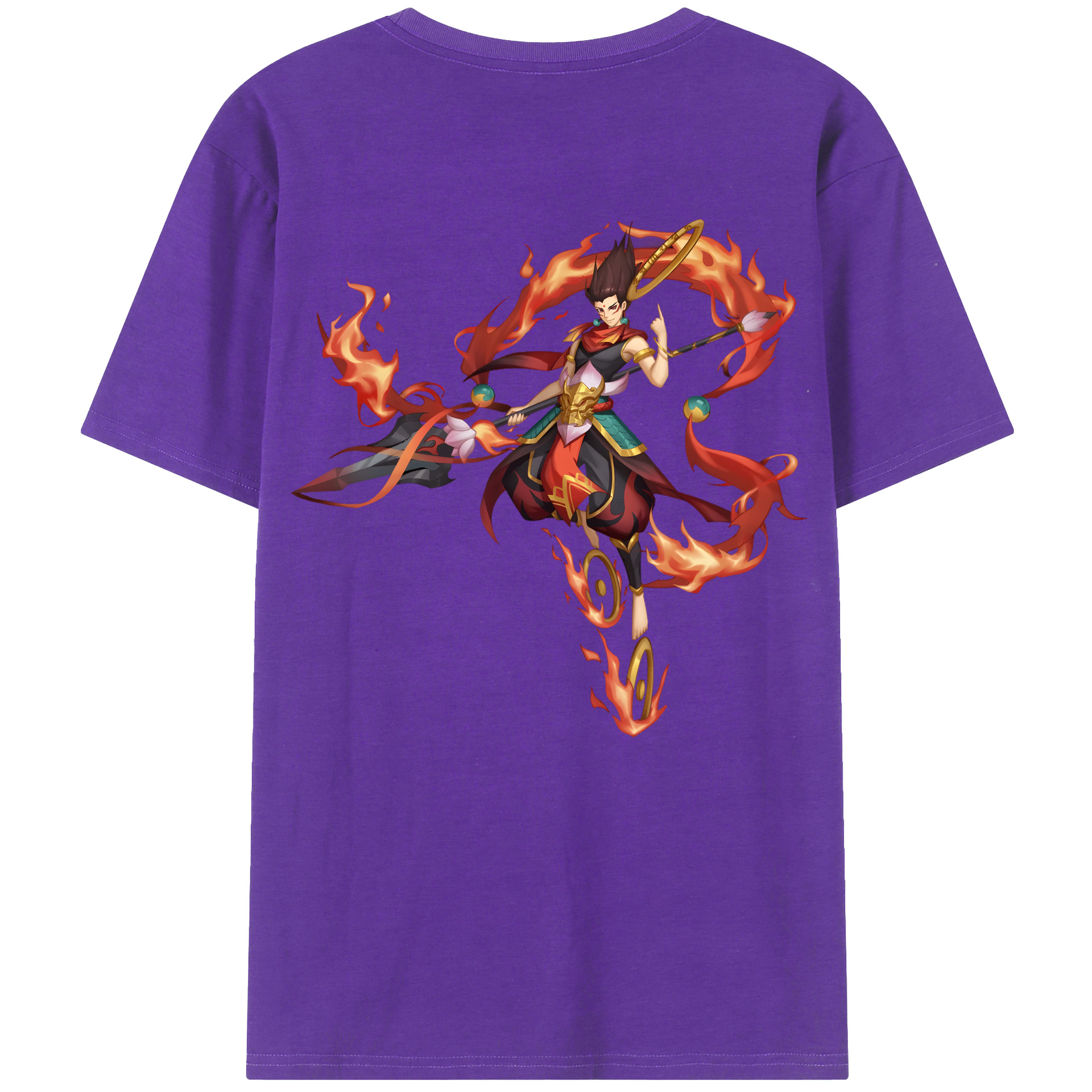 （画像用） Ne Zha 2 ナタ 魔童の大暴れ 綿100％半袖Tシャツ（背面プリント）