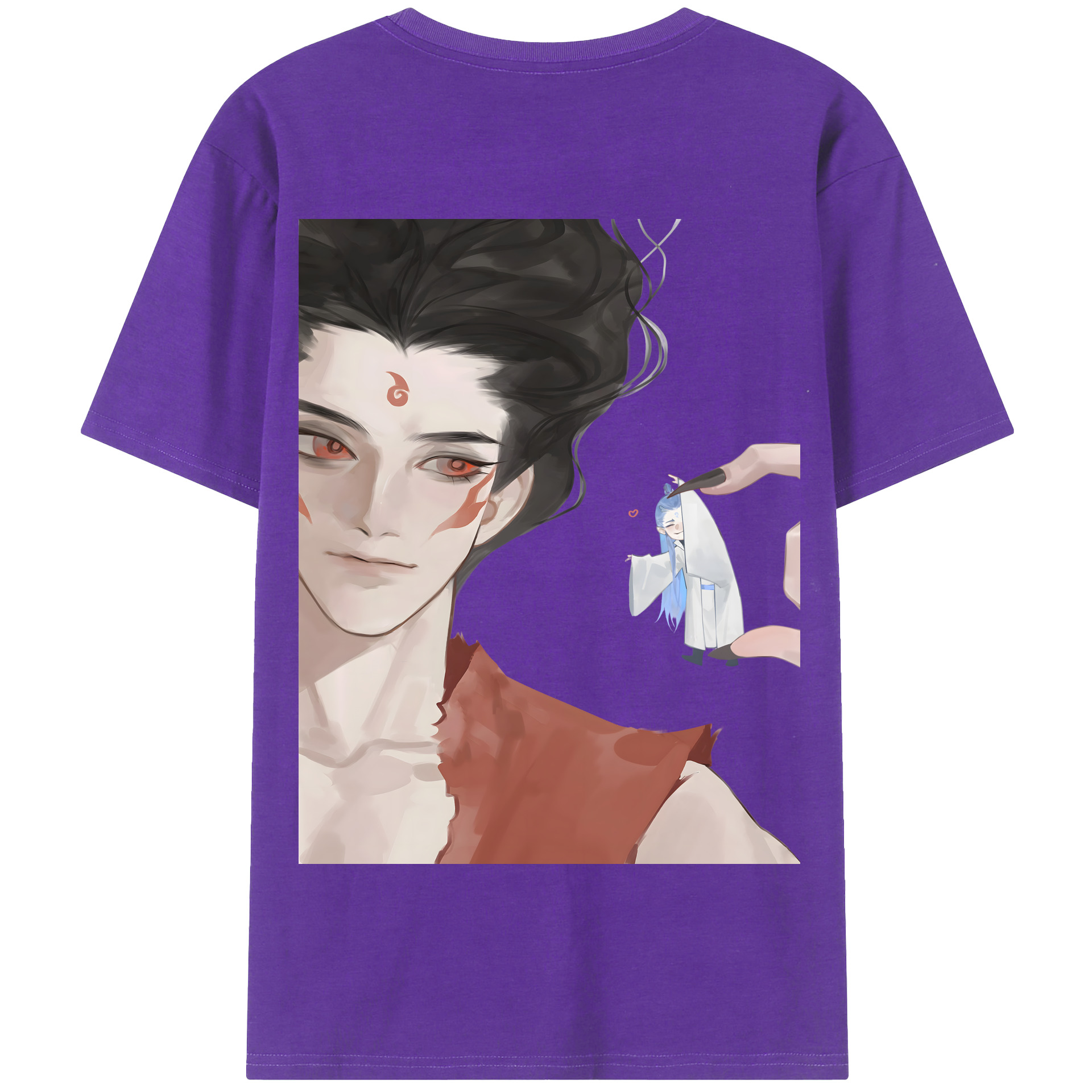 （画像用） Ne Zha 2 ナタ 魔童の大暴れ 綿100％半袖Tシャツ（背面プリント）