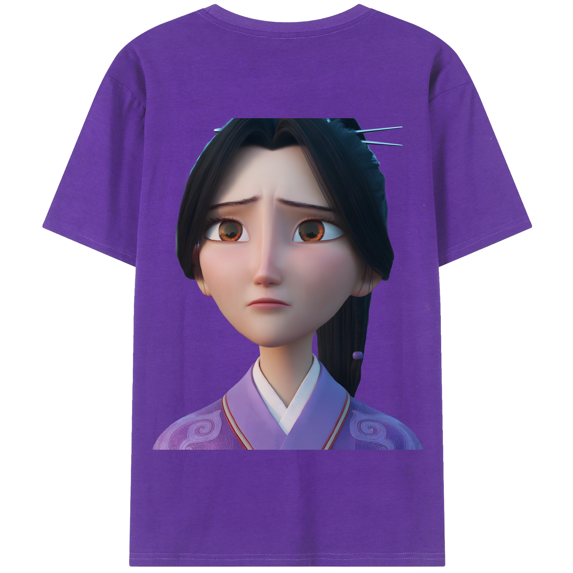 （画像用） Ne Zha 2 ナタ 魔童の大暴れ 綿100％半袖Tシャツ（背面プリント）