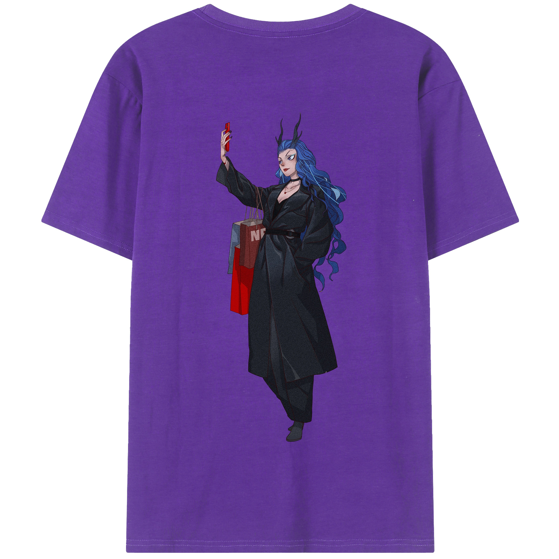 （画像用） Ne Zha 2 ナタ 魔童の大暴れ 綿100％半袖Tシャツ（背面プリント）