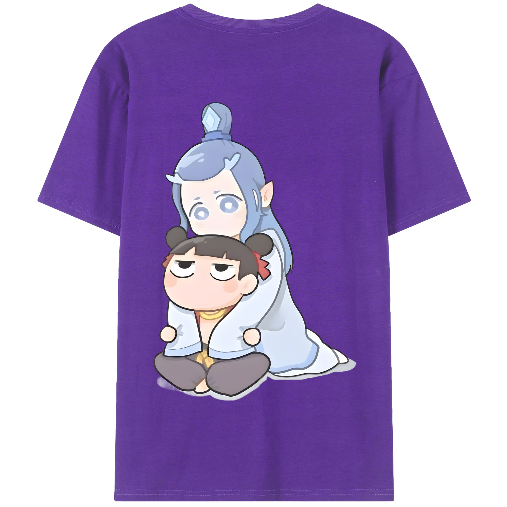 （画像用） Ne Zha 2 ナタ 魔童の大暴れ 綿100％半袖Tシャツ（背面プリント）
