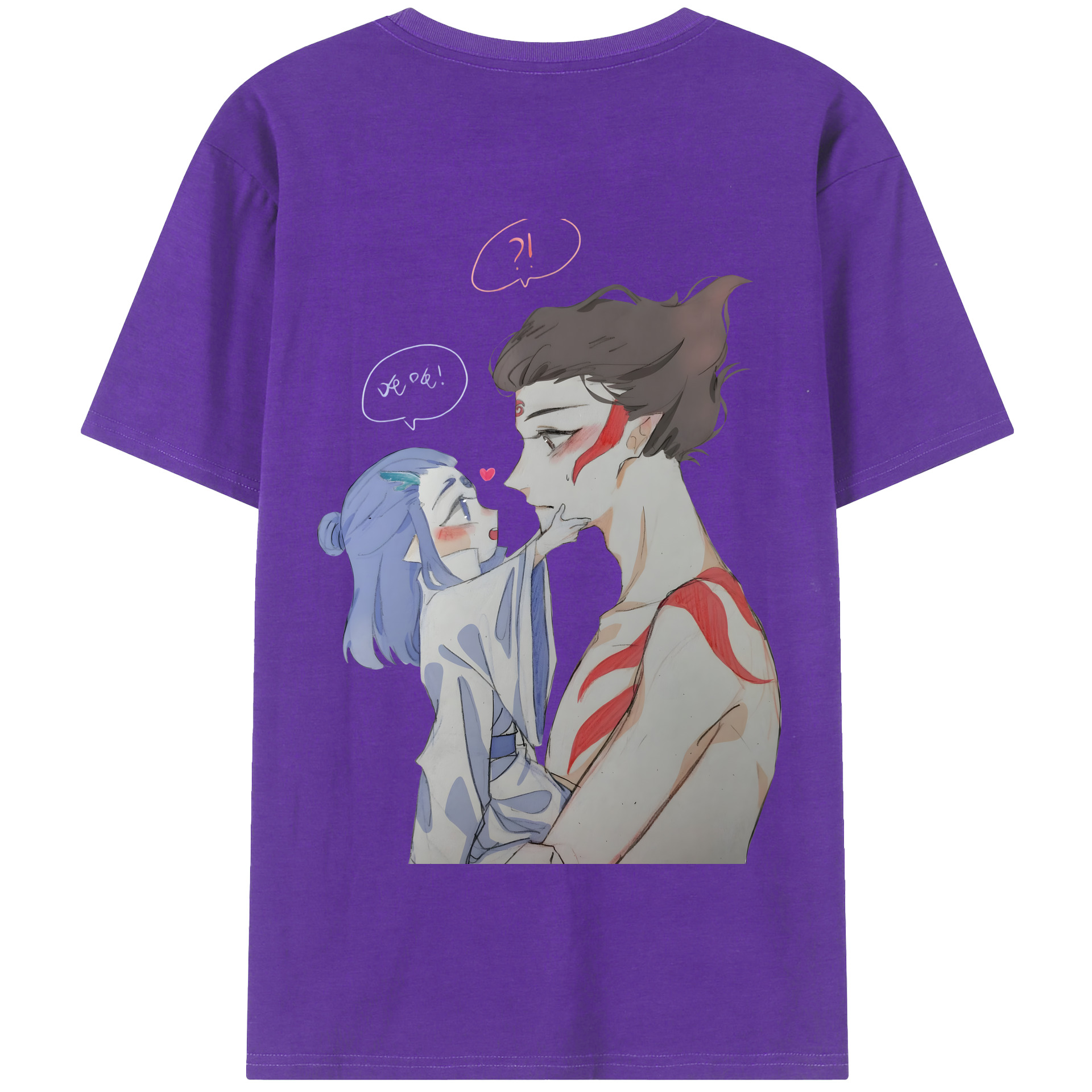 （画像用） Ne Zha 2 ナタ 魔童の大暴れ 綿100％半袖Tシャツ（背面プリント）