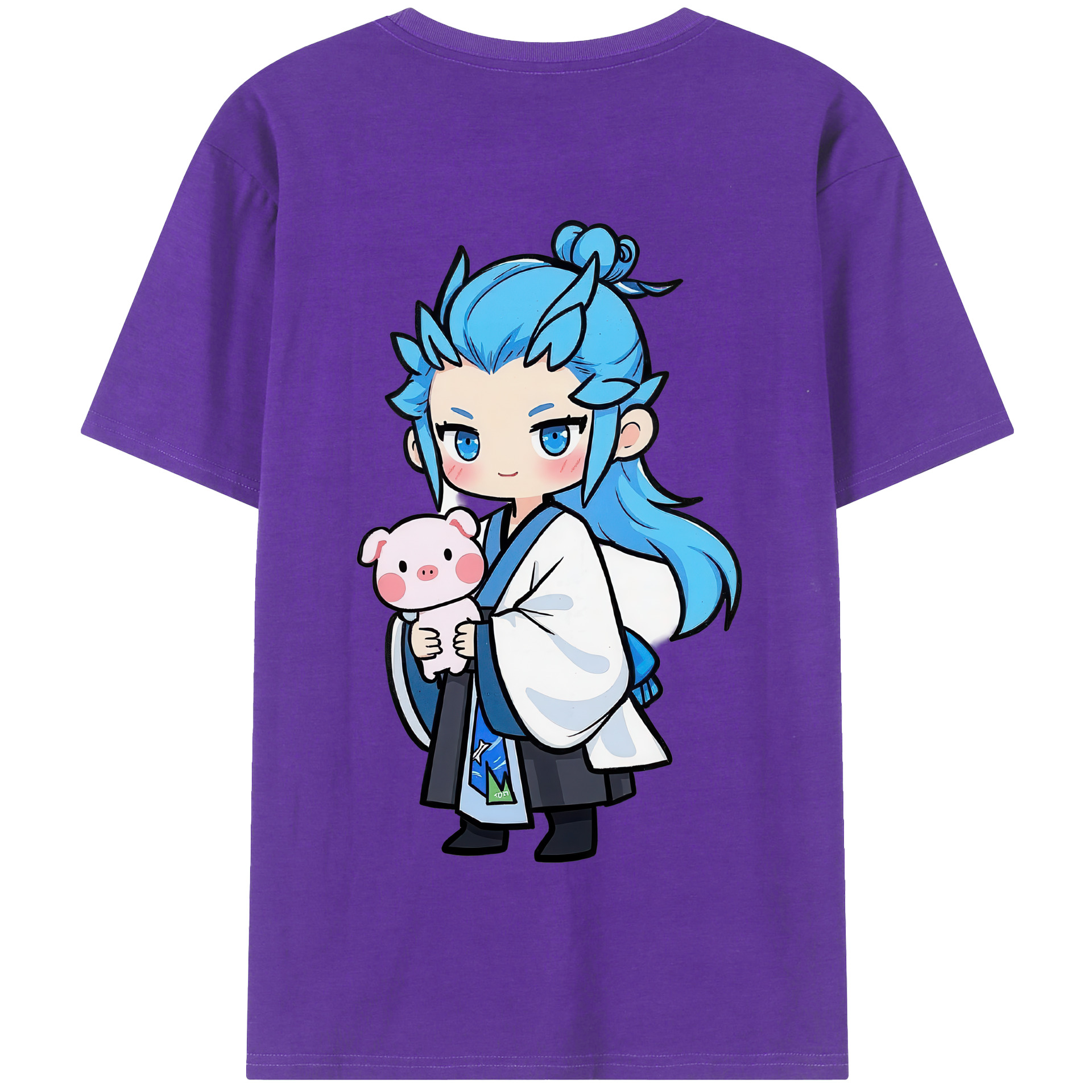 （画像用） Ne Zha 2 ナタ 魔童の大暴れ 綿100％半袖Tシャツ（背面プリント）