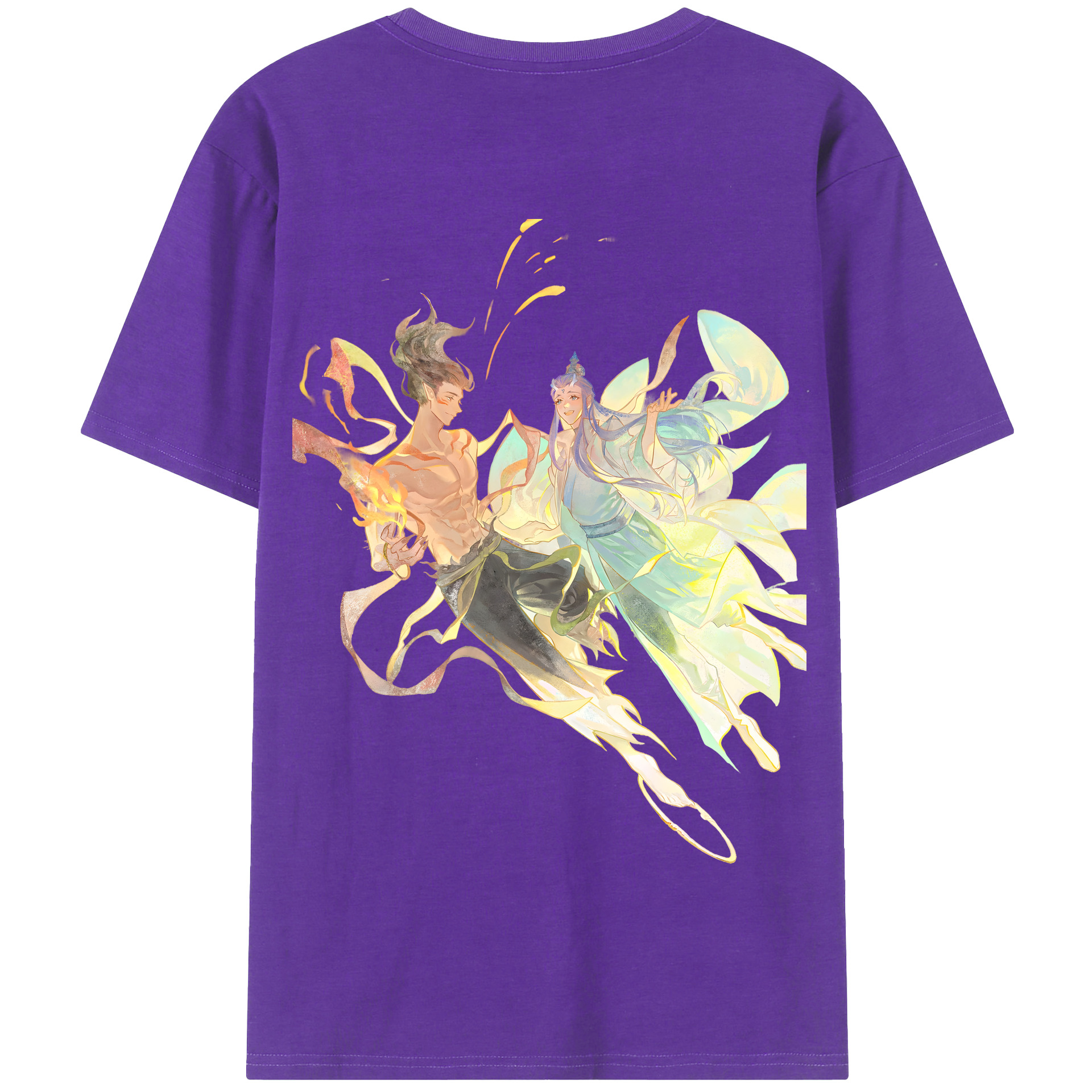 （画像用） Ne Zha 2 ナタ 魔童の大暴れ 綿100％半袖Tシャツ（背面プリント）