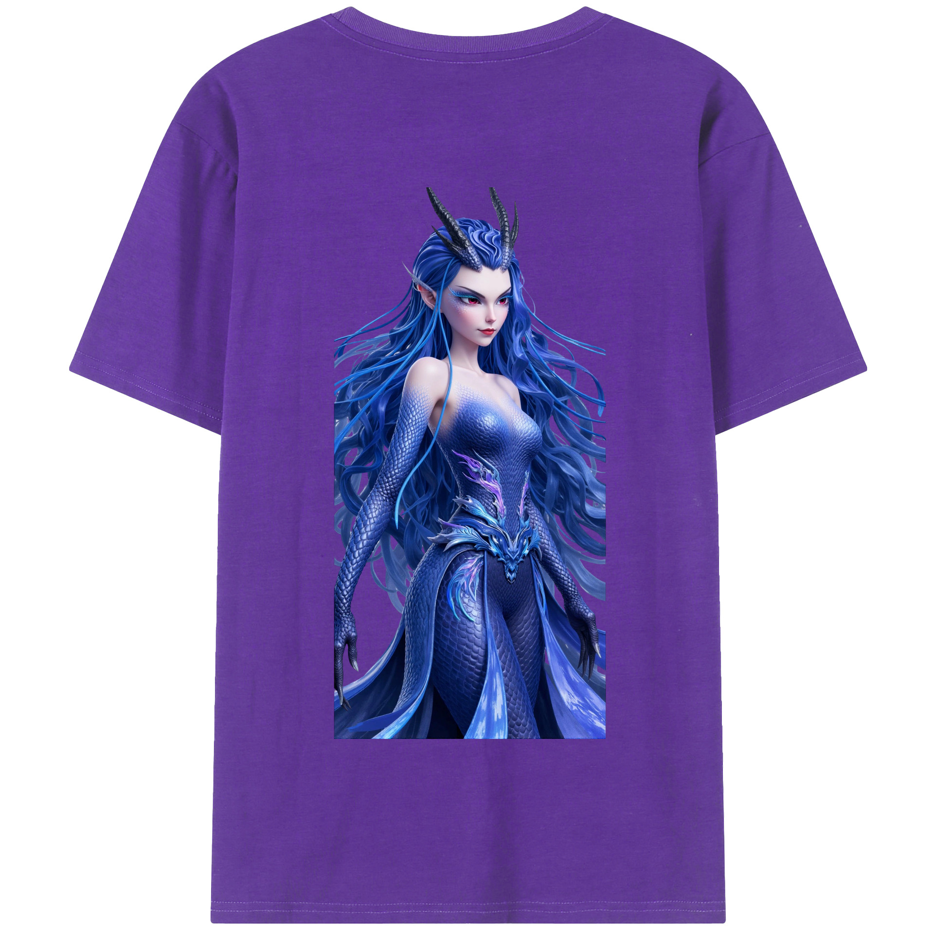 （画像用） Ne Zha 2 ナタ 魔童の大暴れ 綿100％半袖Tシャツ（背面プリント）