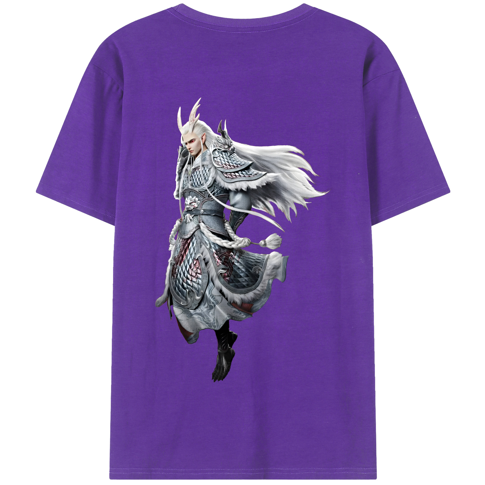 （画像用） Ne Zha 2 ナタ 魔童の大暴れ 綿100％半袖Tシャツ（背面プリント）