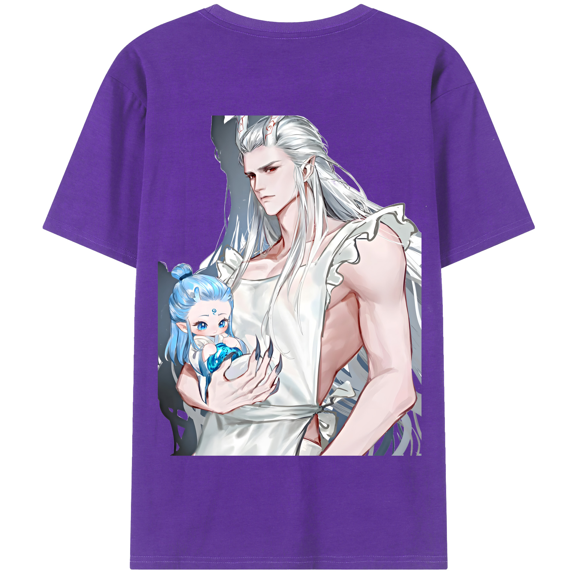 （画像用） Ne Zha 2 ナタ 魔童の大暴れ 綿100％半袖Tシャツ（背面プリント）