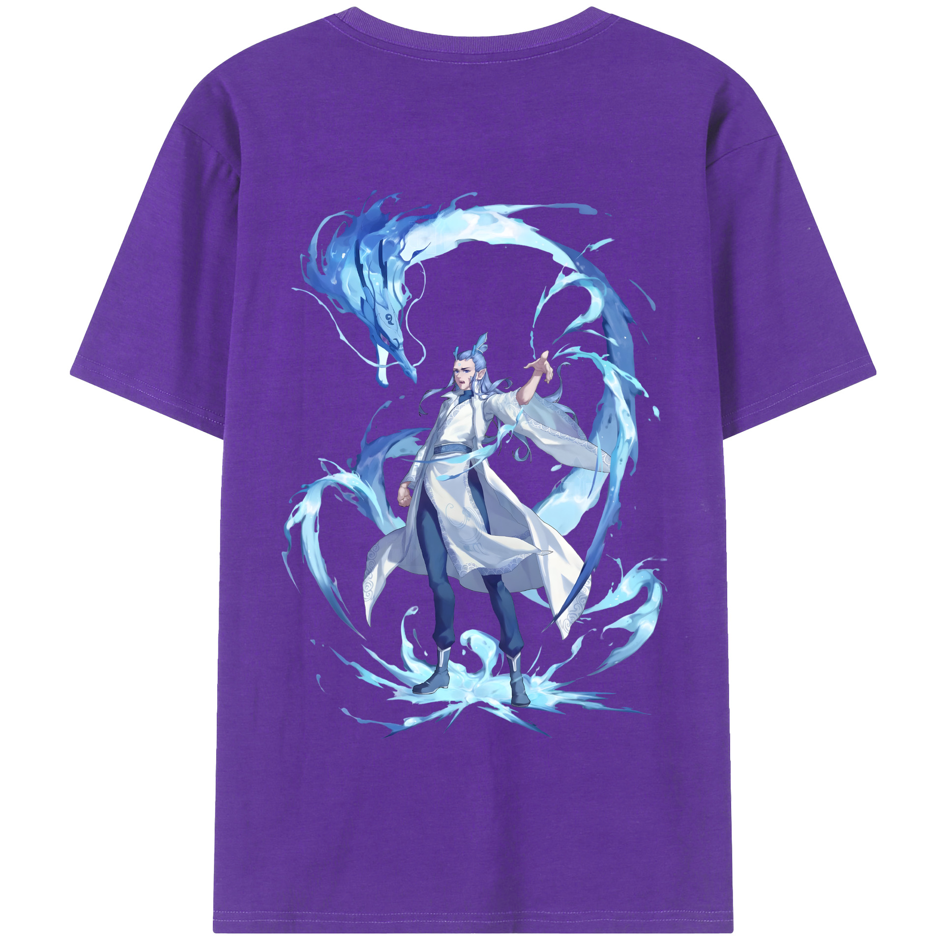 （画像用） Ne Zha 2 ナタ 魔童の大暴れ 綿100％半袖Tシャツ（背面プリント）