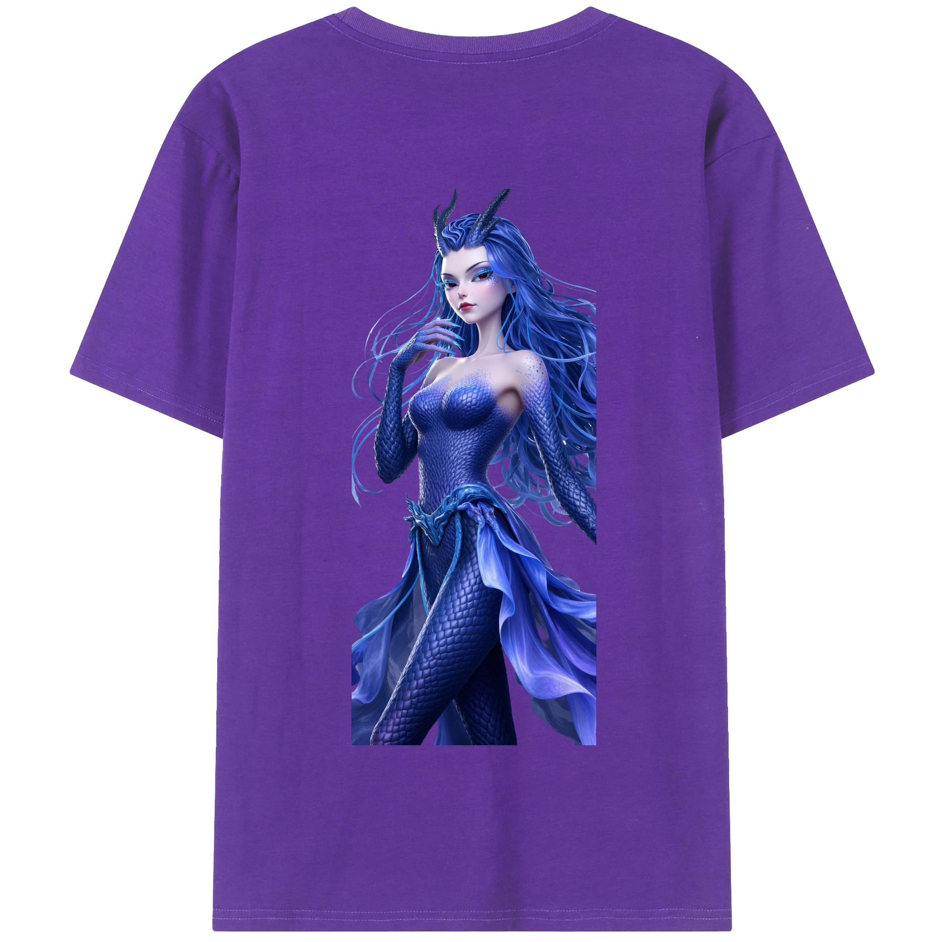 （画像用） Ne Zha 2 ナタ 魔童の大暴れ 綿100％半袖Tシャツ（背面プリント）