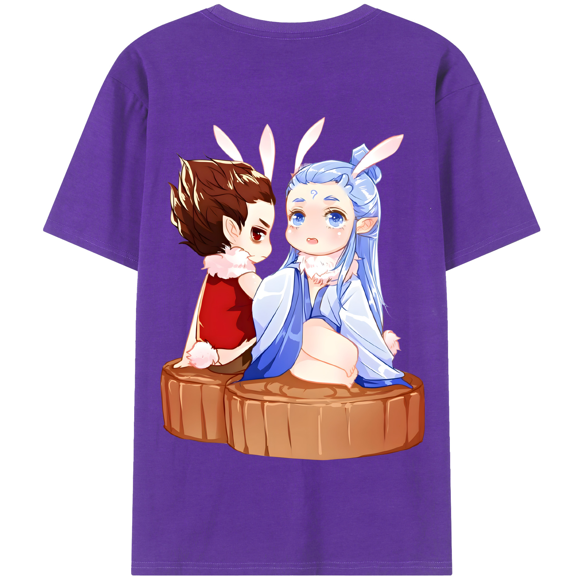 （画像用） Ne Zha 2 ナタ 魔童の大暴れ 綿100％半袖Tシャツ（背面プリント）
