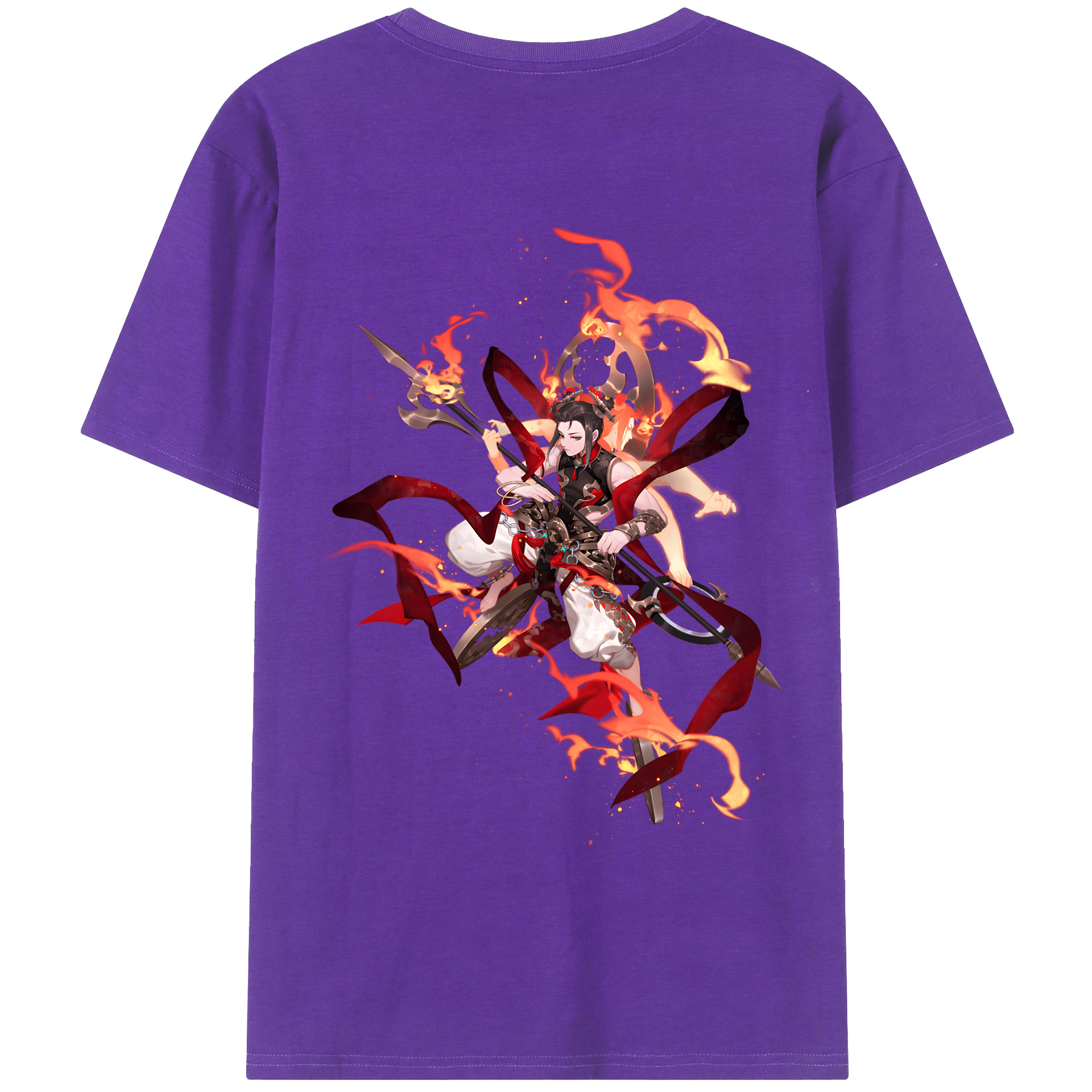 （画像用） Ne Zha 2 ナタ 魔童の大暴れ 綿100％半袖Tシャツ（背面プリント）