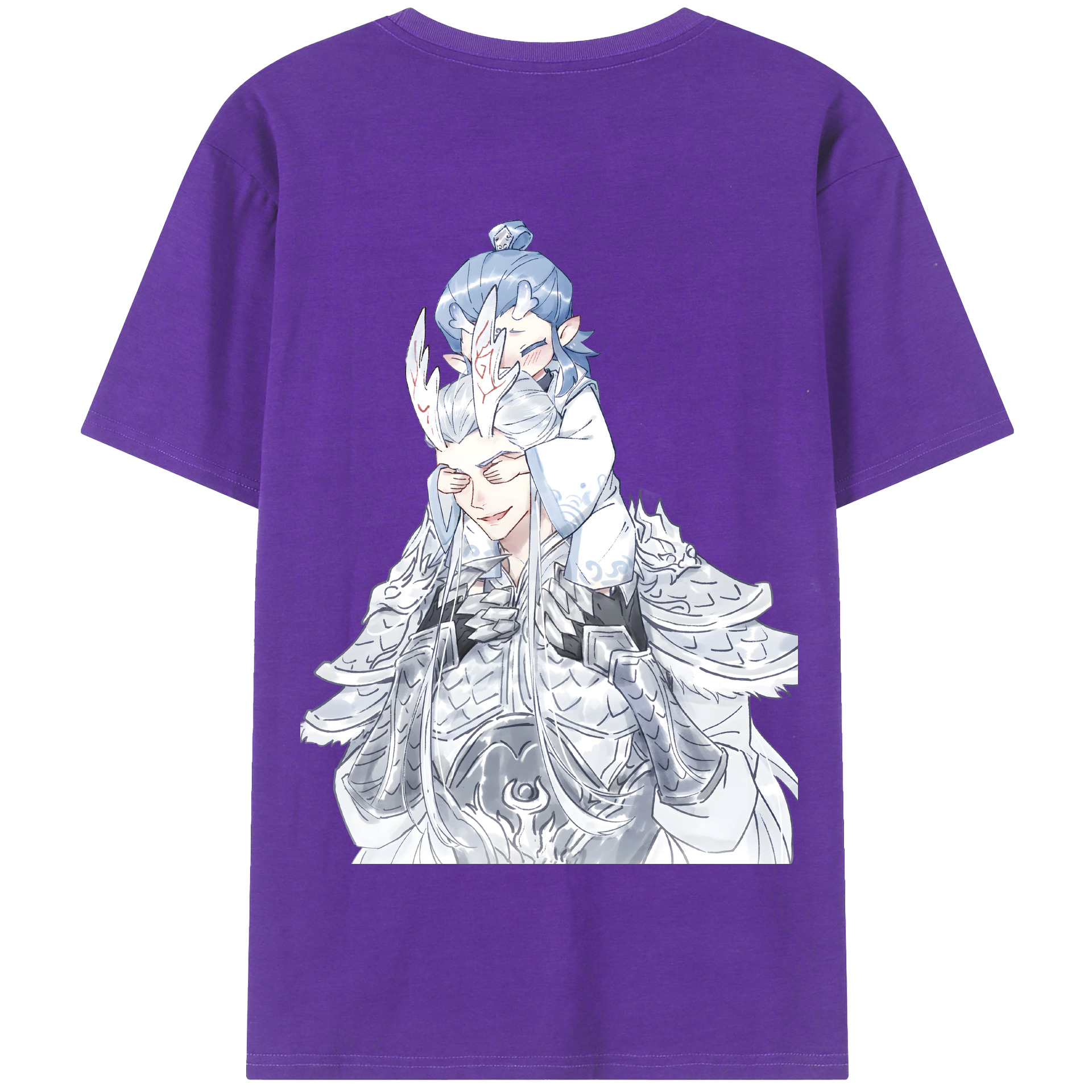 （画像用） Ne Zha 2 ナタ 魔童の大暴れ 綿100％半袖Tシャツ（背面プリント）