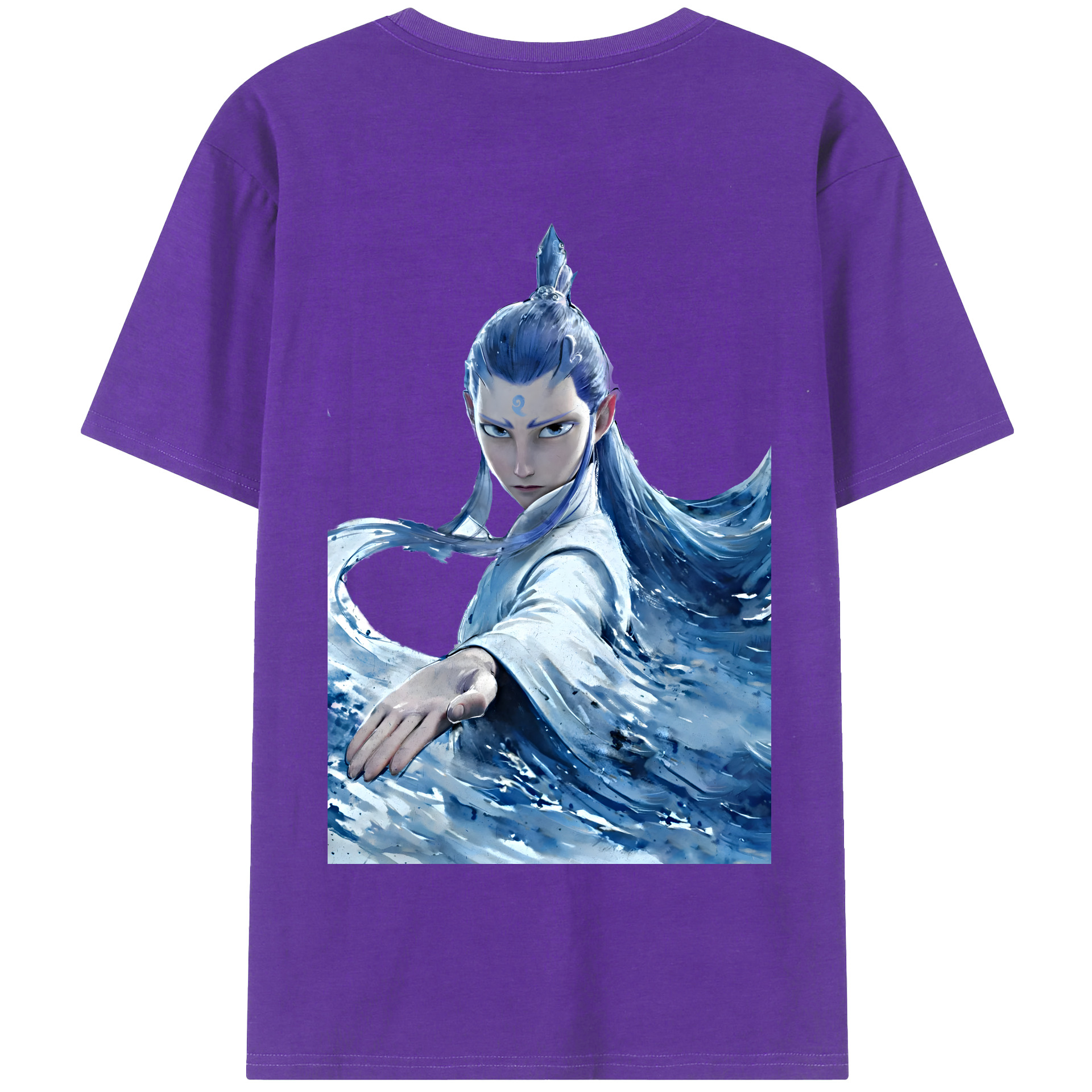 （画像用） Ne Zha 2 ナタ 魔童の大暴れ 綿100％半袖Tシャツ（背面プリント）