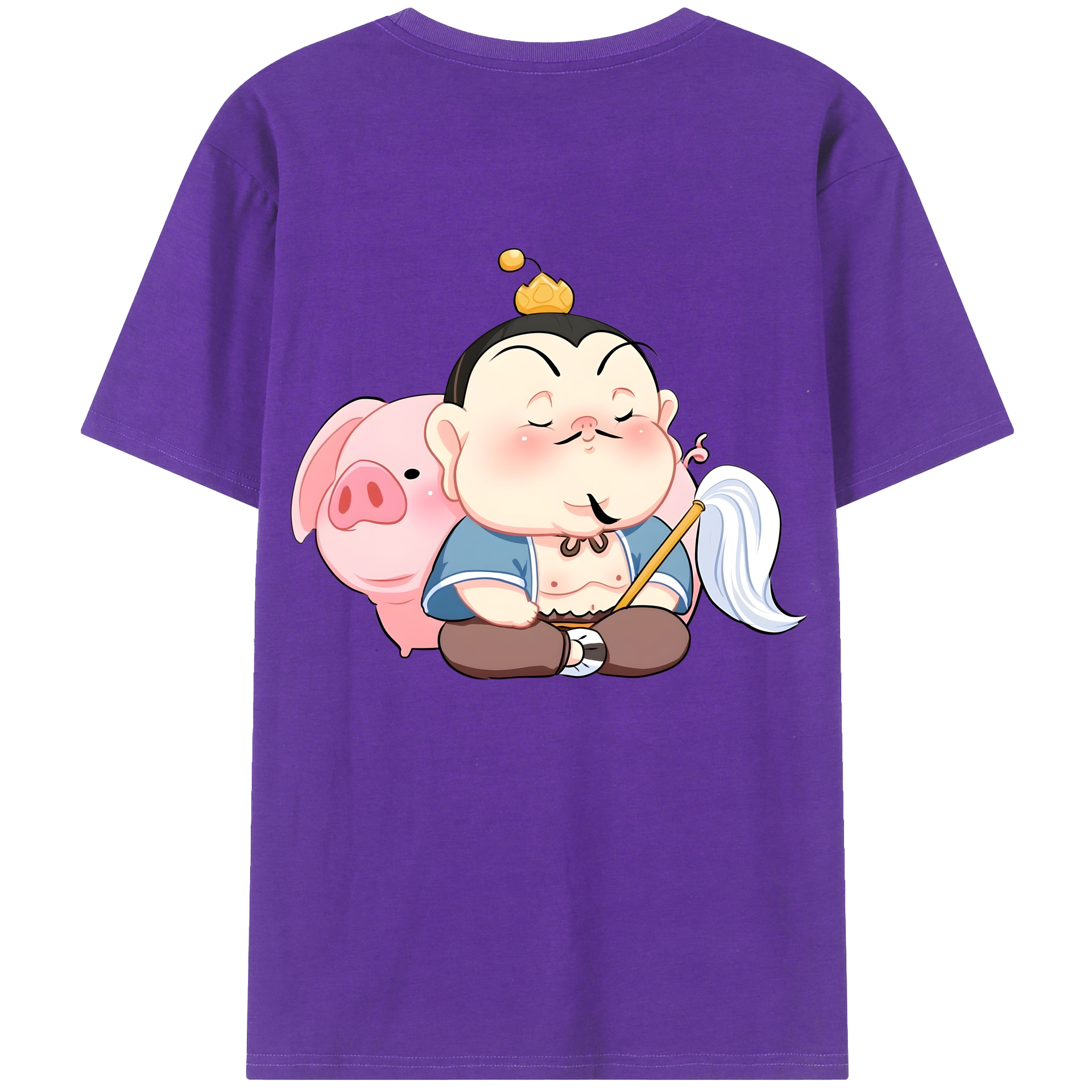 （画像用） Ne Zha 2 ナタ 魔童の大暴れ 綿100％半袖Tシャツ（背面プリント）