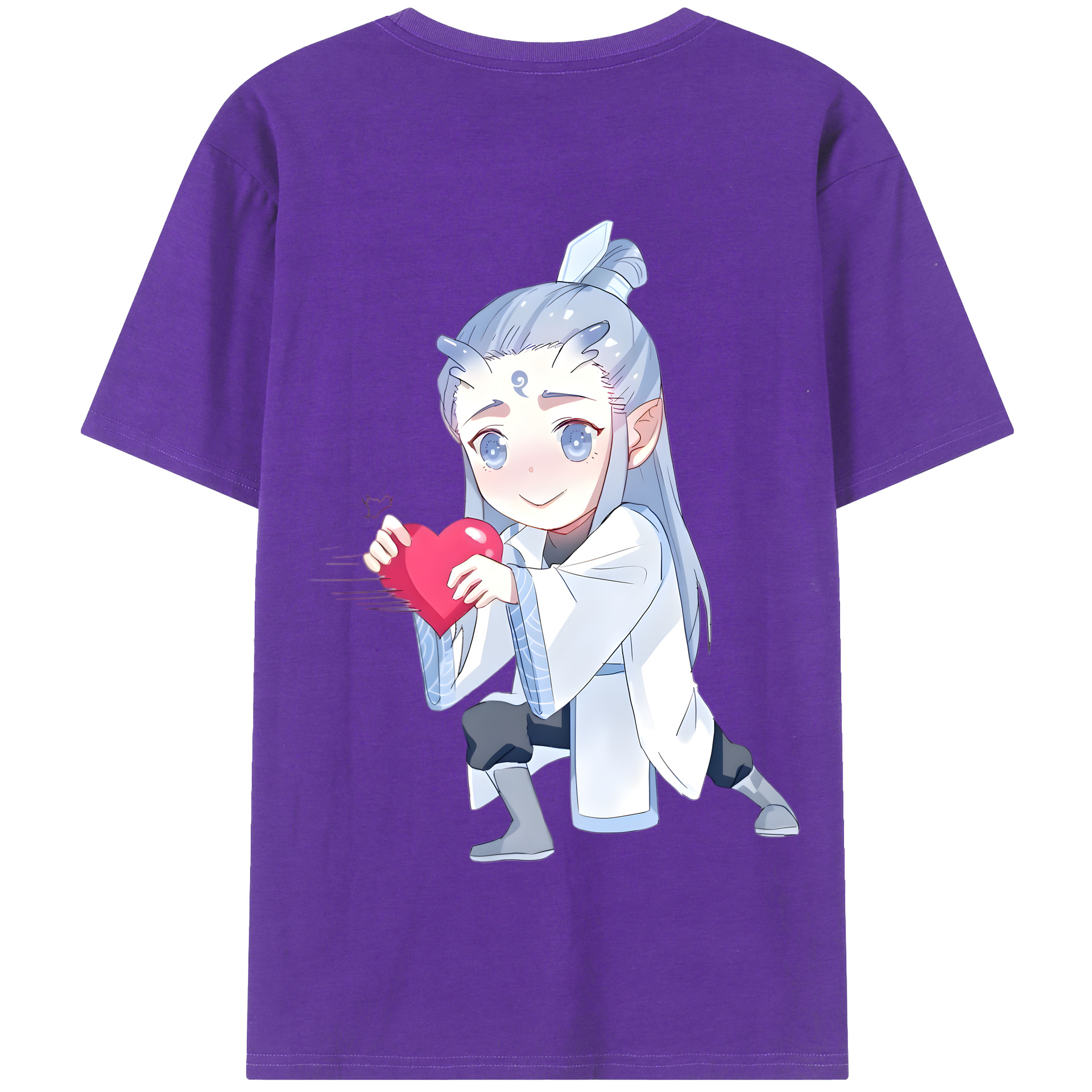 （画像用） Ne Zha 2 ナタ 魔童の大暴れ 綿100％半袖Tシャツ（背面プリント）