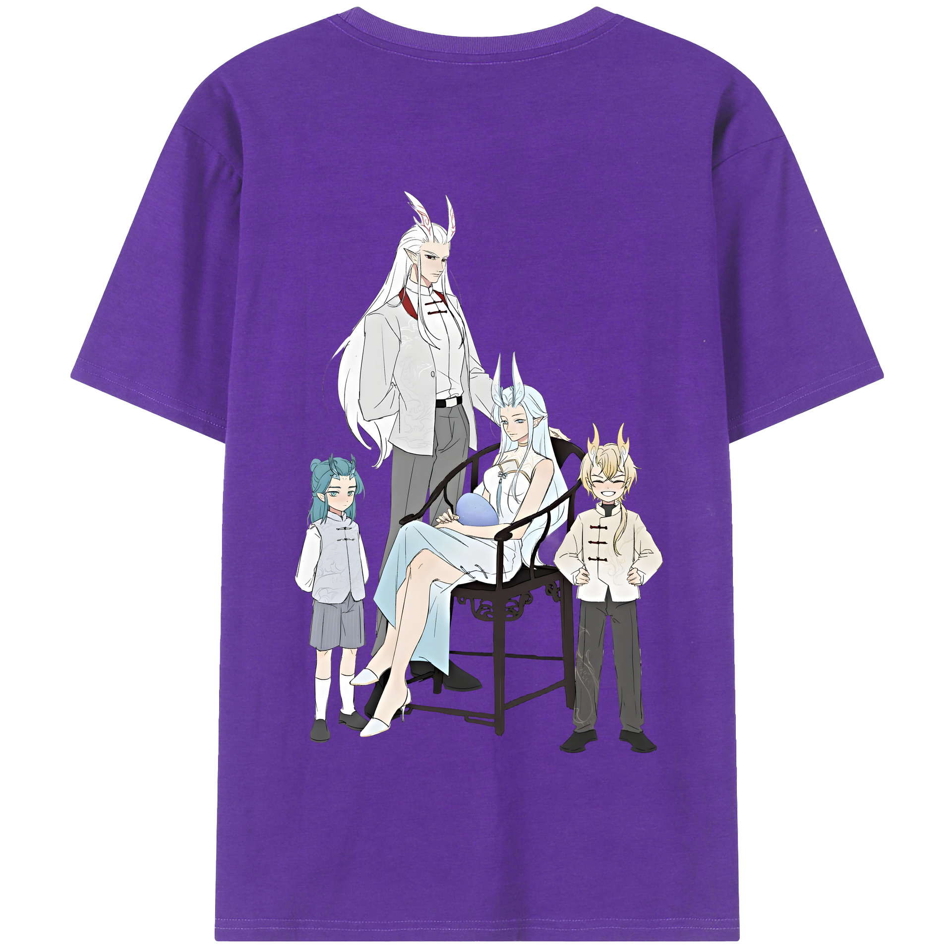 （画像用） Ne Zha 2 ナタ 魔童の大暴れ 綿100％半袖Tシャツ（背面プリント）