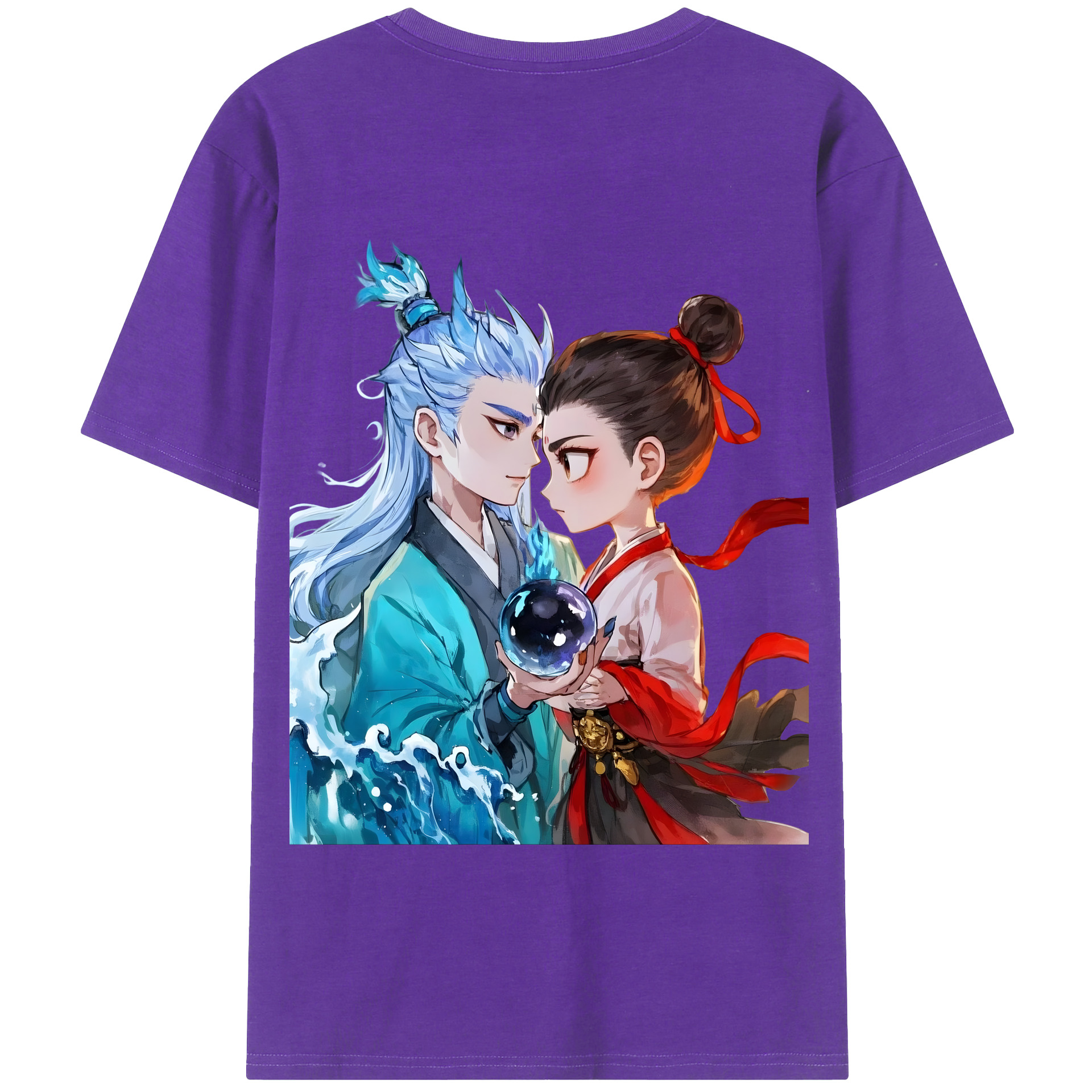 （画像用） Ne Zha 2 ナタ 魔童の大暴れ 綿100％半袖Tシャツ（背面プリント）