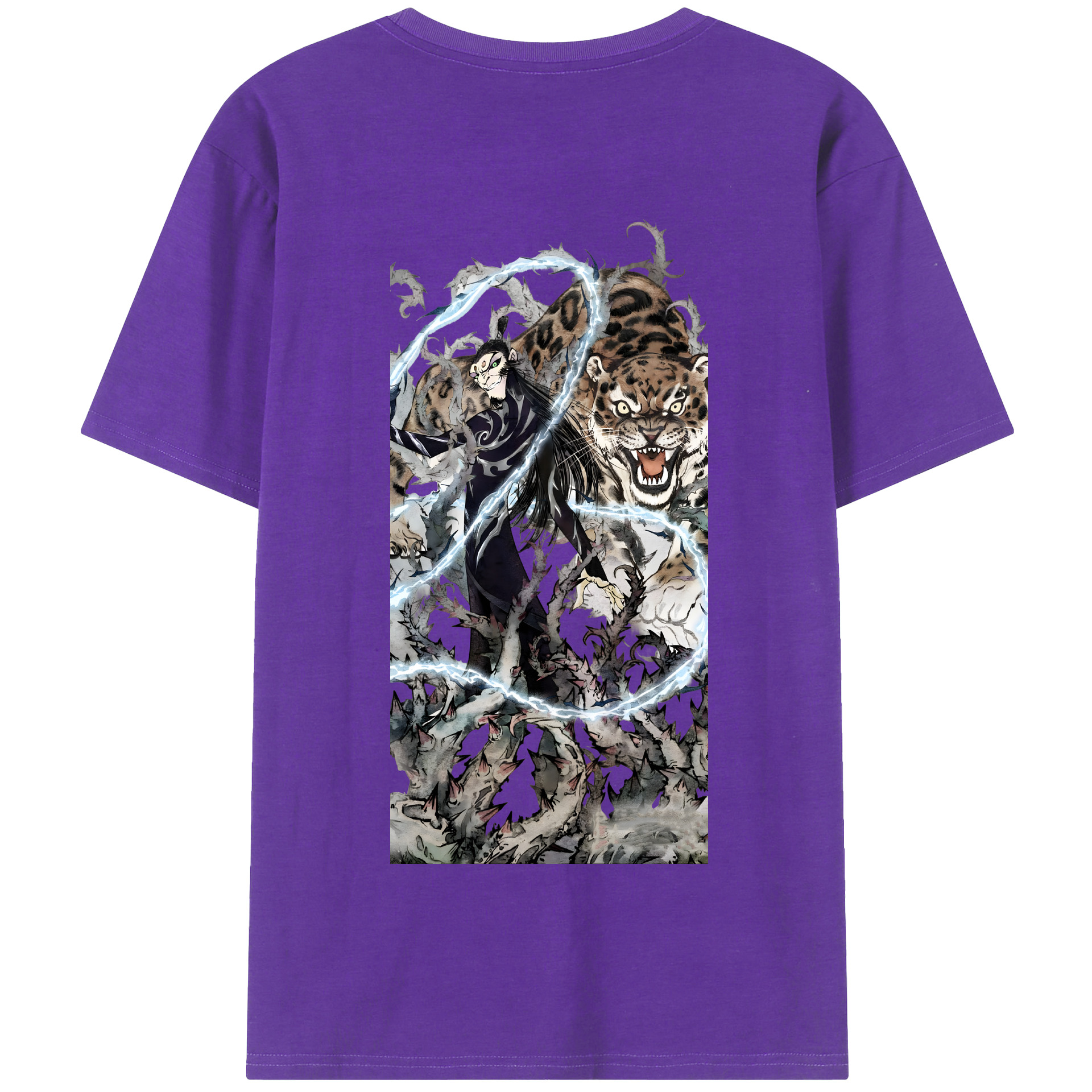 （画像用） Ne Zha 2 ナタ 魔童の大暴れ 綿100％半袖Tシャツ（背面プリント）