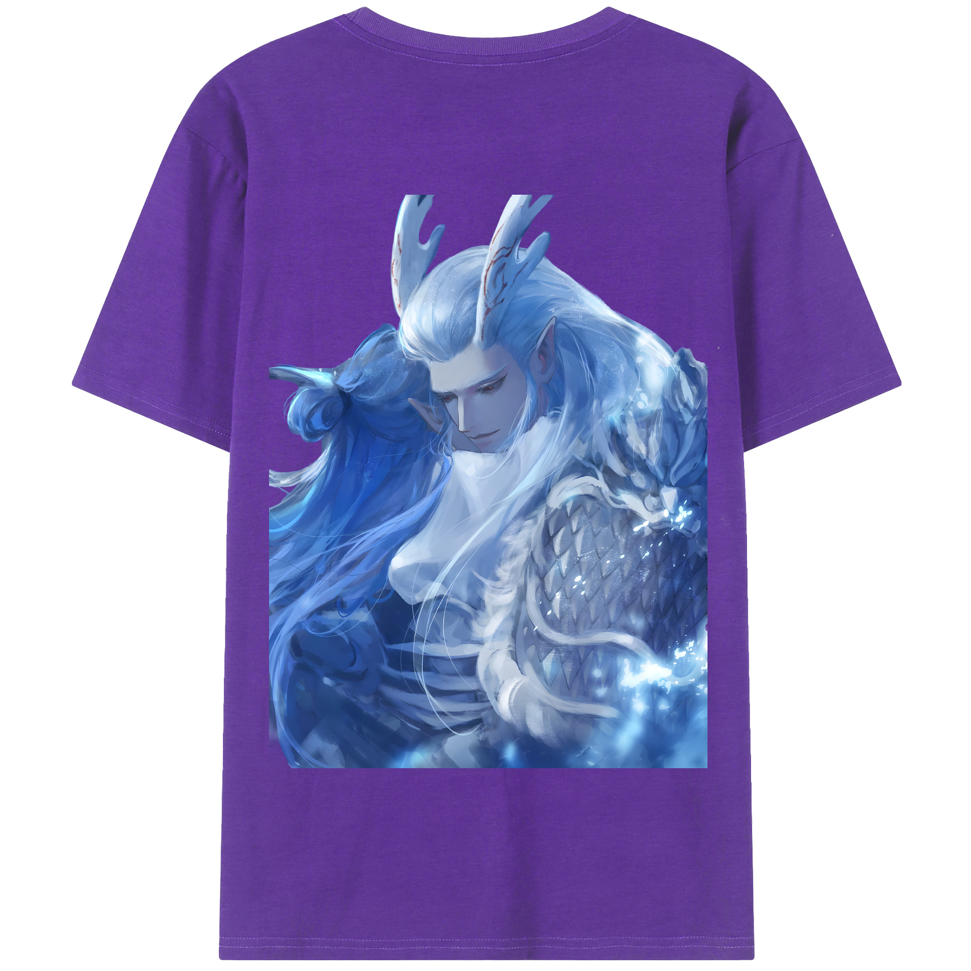（画像用） Ne Zha 2 ナタ 魔童の大暴れ 綿100％半袖Tシャツ（背面プリント）
