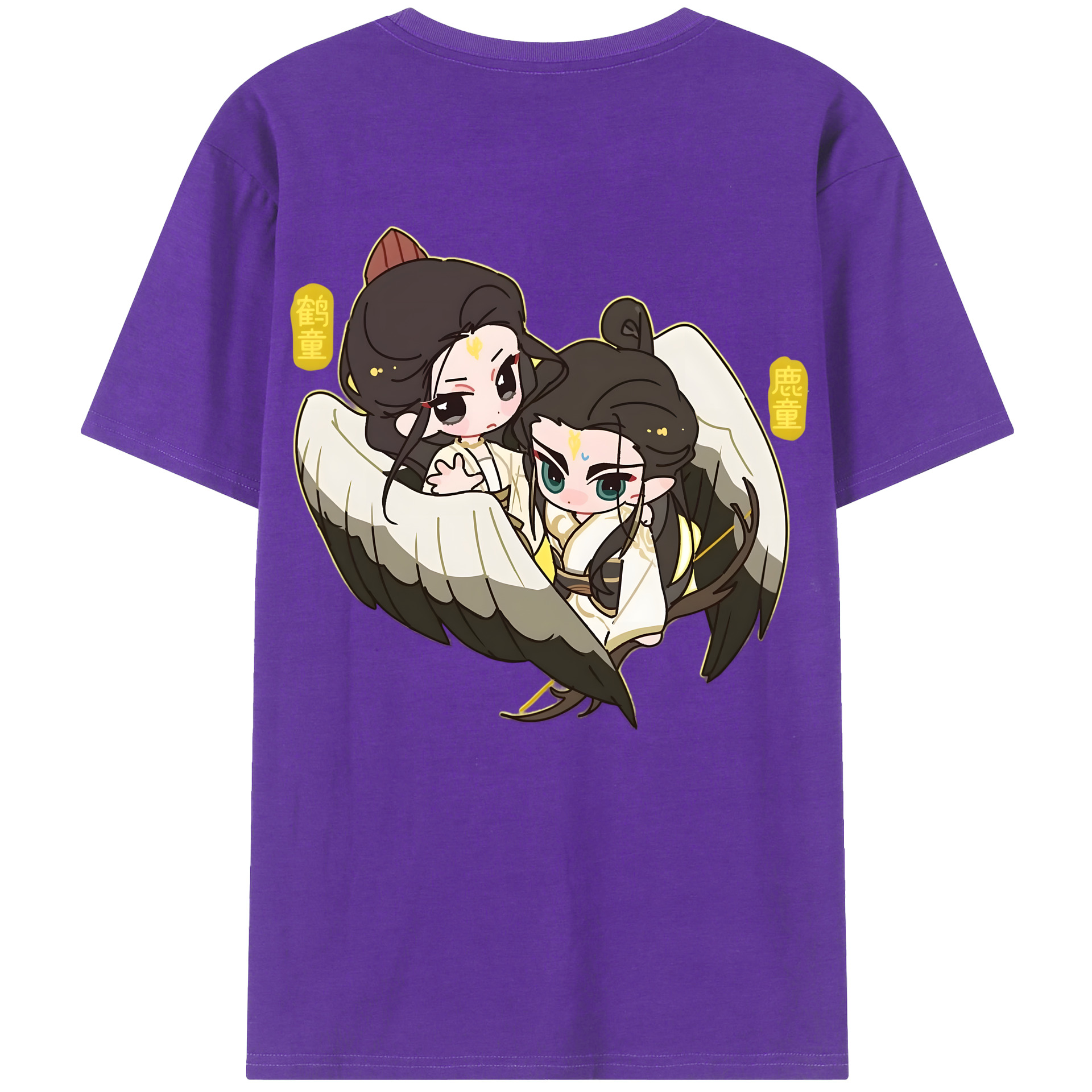 （画像用） Ne Zha 2 ナタ 魔童の大暴れ 綿100％半袖Tシャツ（背面プリント）