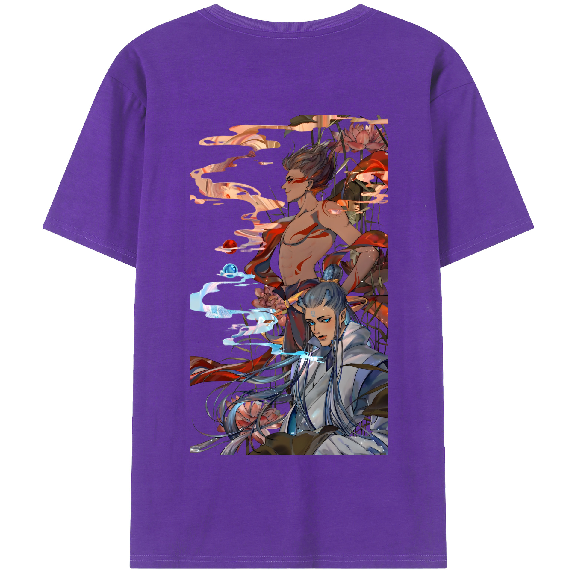 （画像用） Ne Zha 2 ナタ 魔童の大暴れ 綿100％半袖Tシャツ（背面プリント）